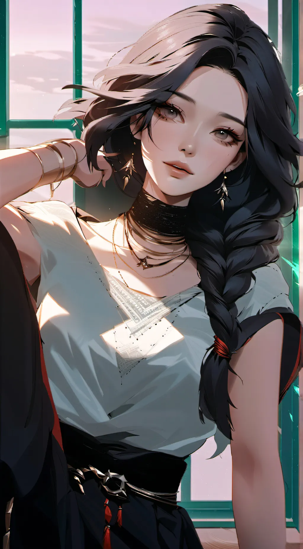 ai character: Amber background