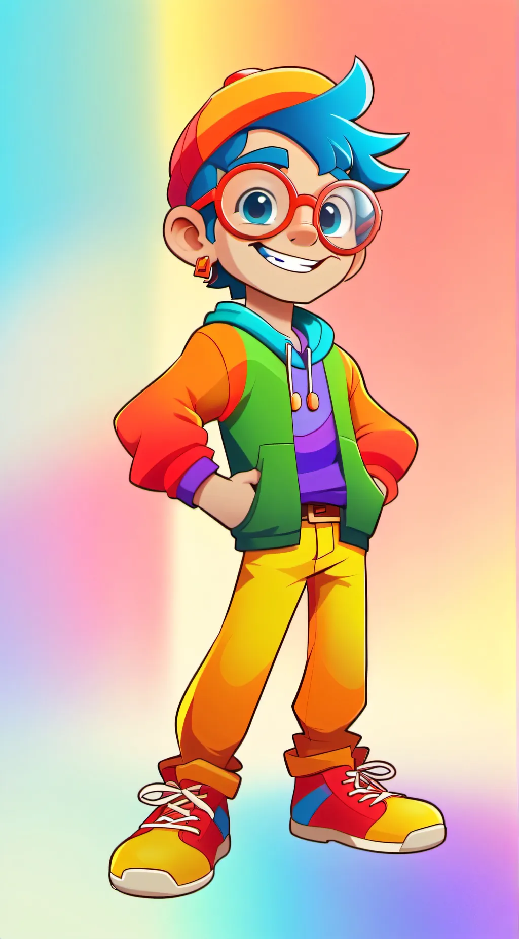 ai character: Blue background