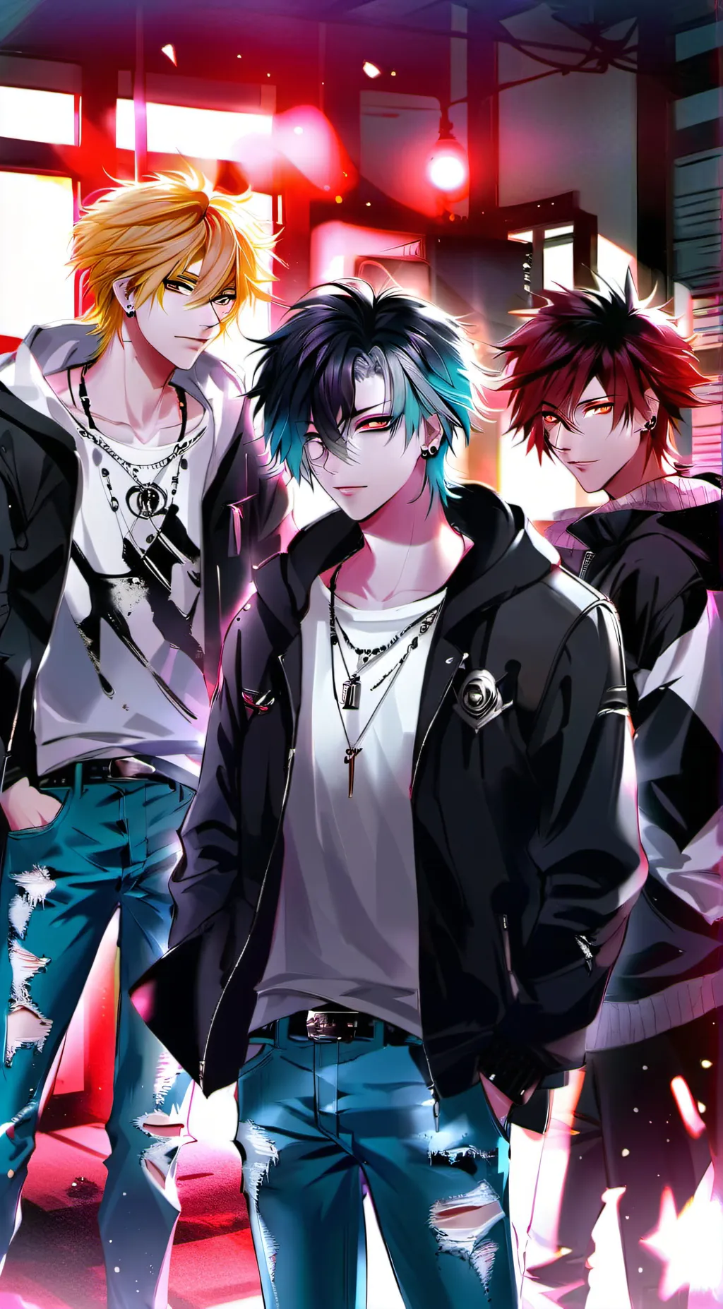 ai character: Jay, Mikey, Andrew background