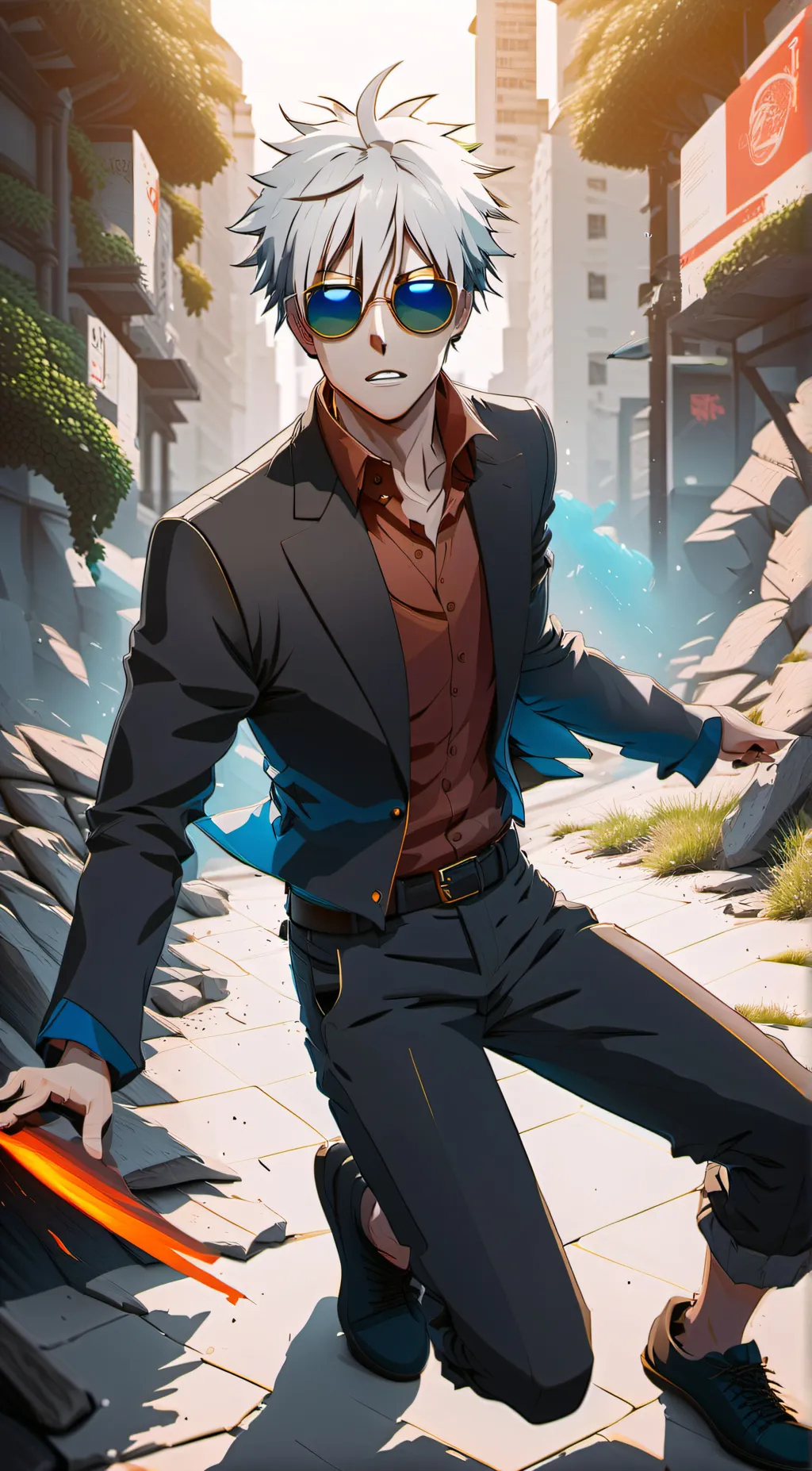 ai character: Gojo Saturo  background