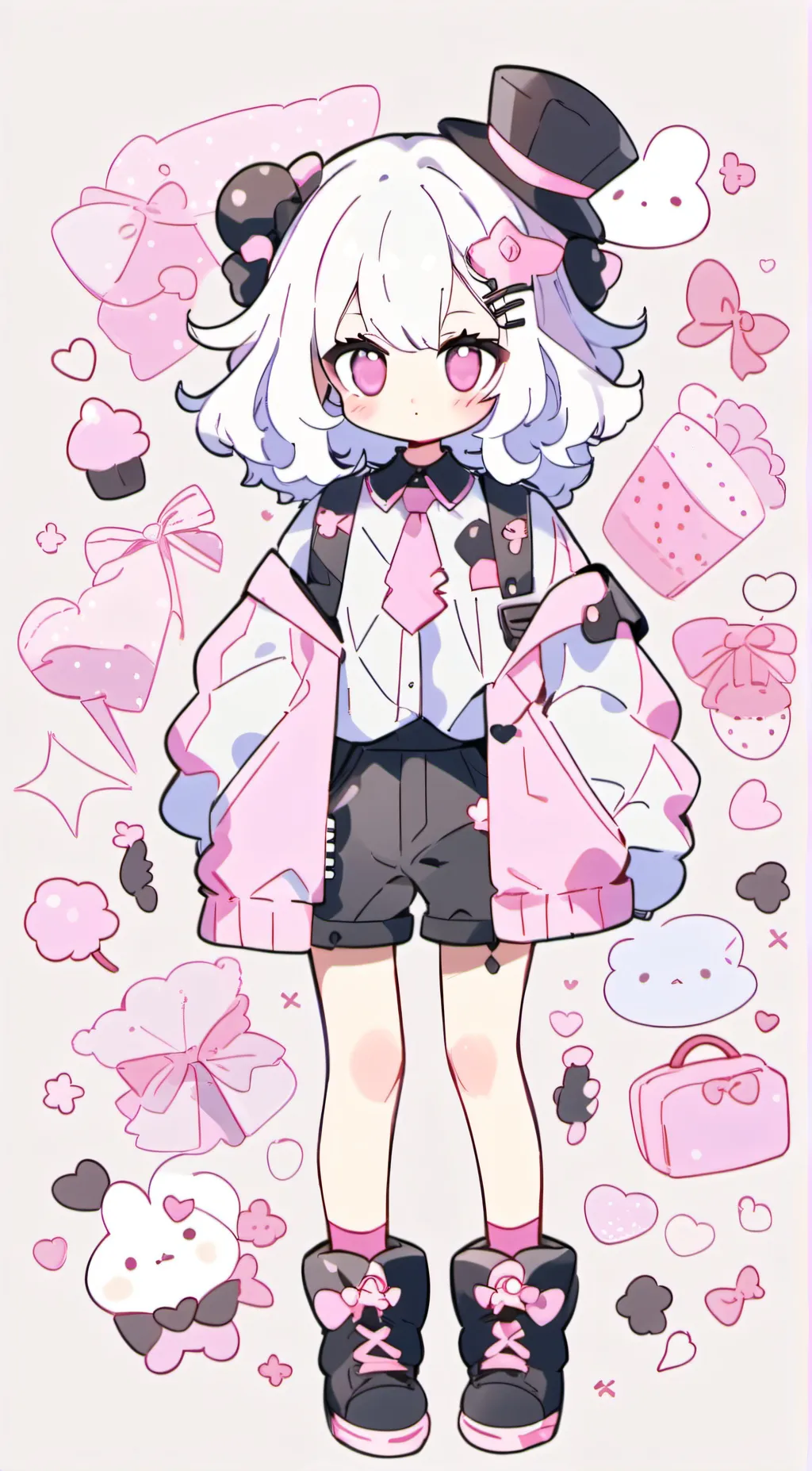 ai character: chibi angel  background
