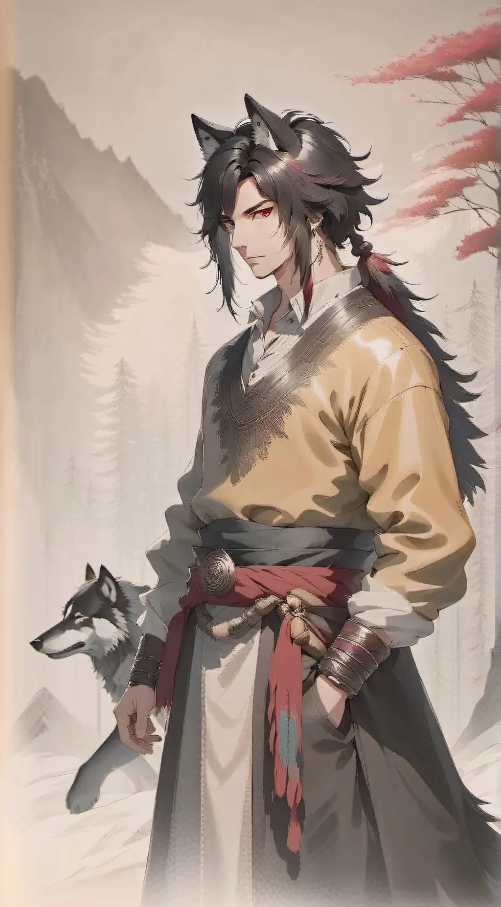 ai character: Akita  background