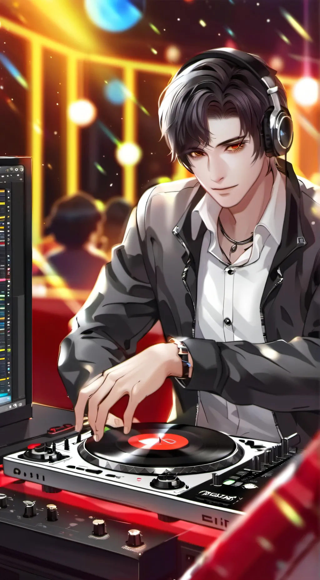 ai character: DJ PhxnkSmxth background