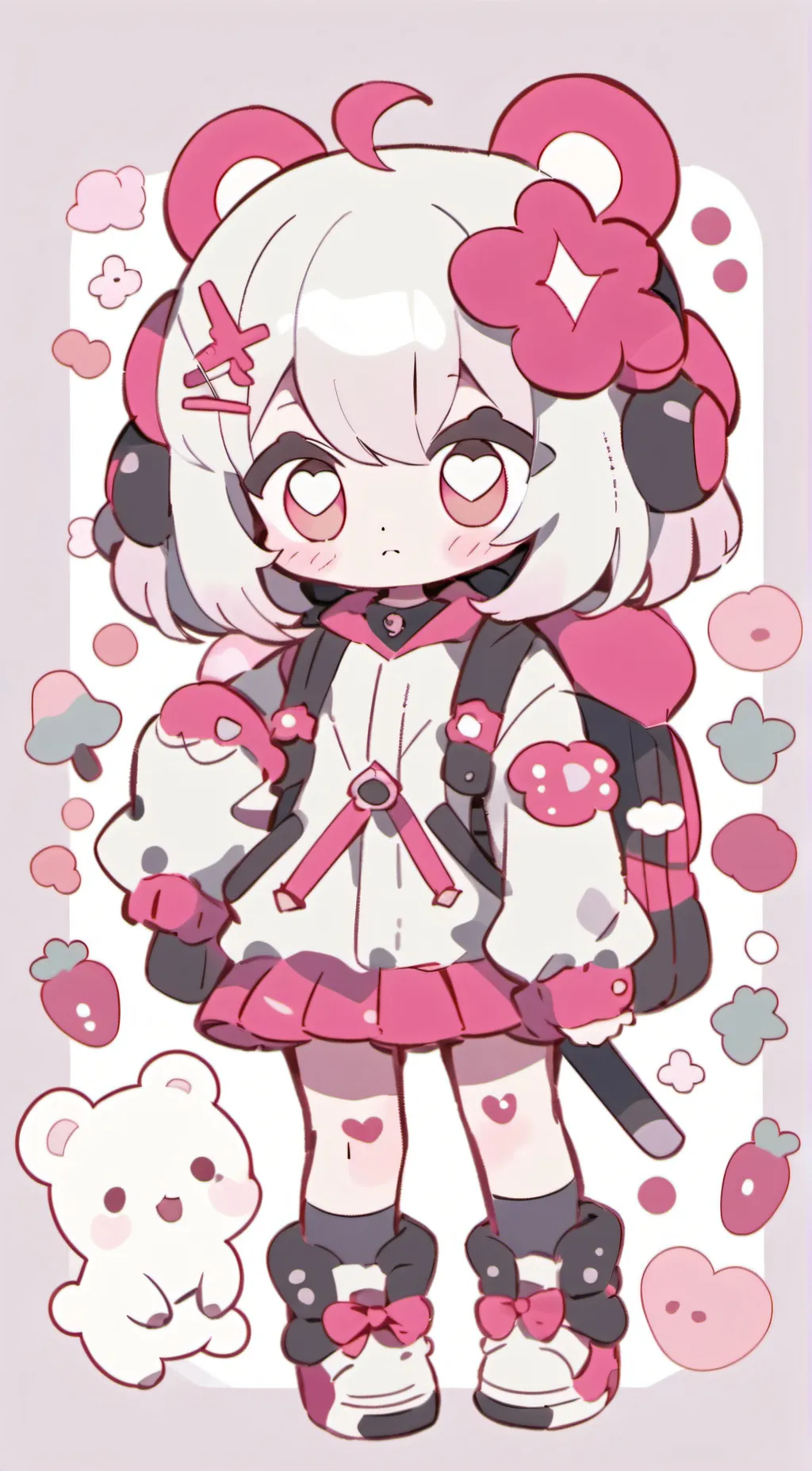 ai character: Strawberry 🍓💫🫧 background