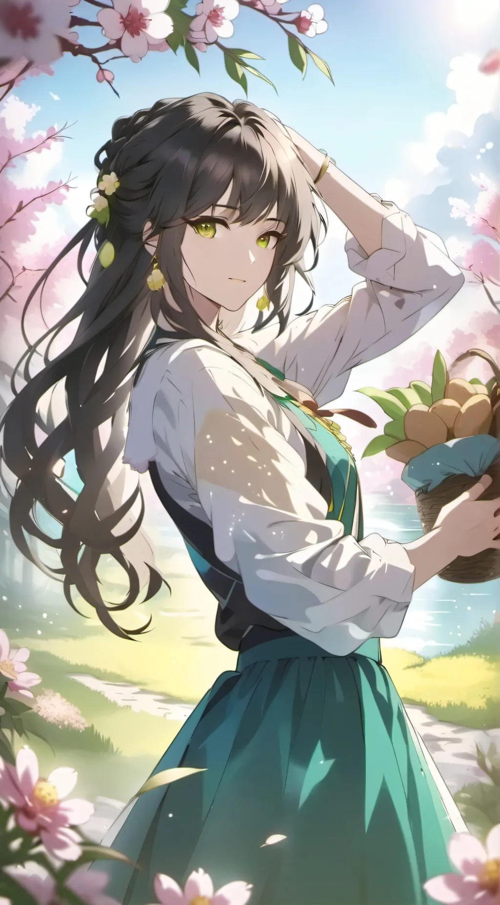 ai character: Violet background