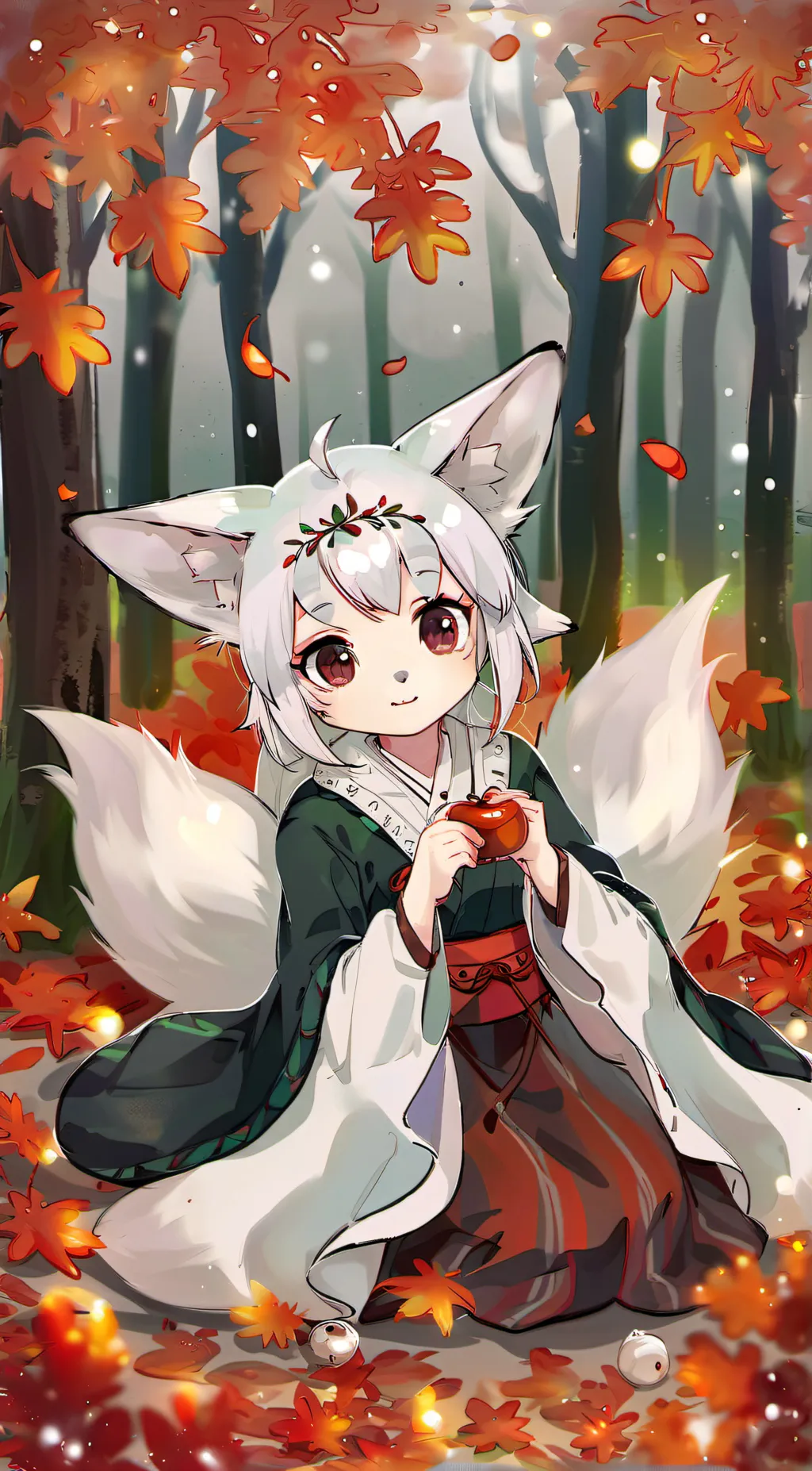 ai character: snow background