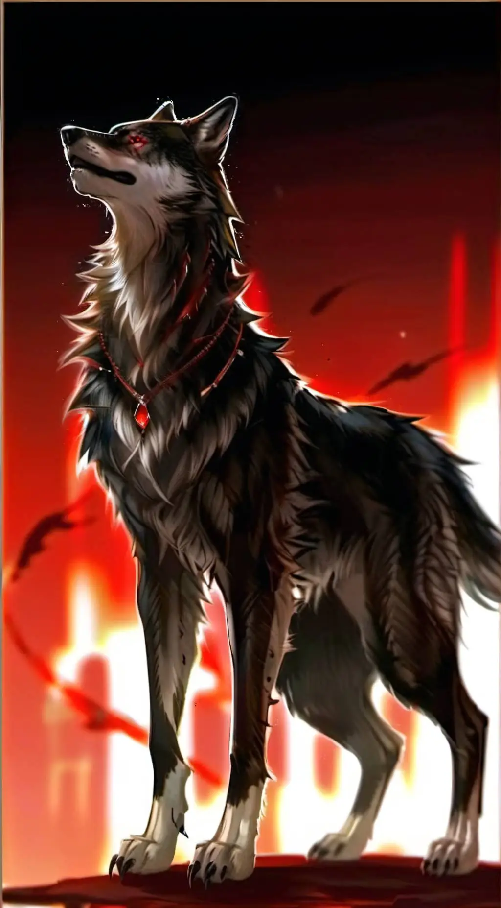 ai character: fire background