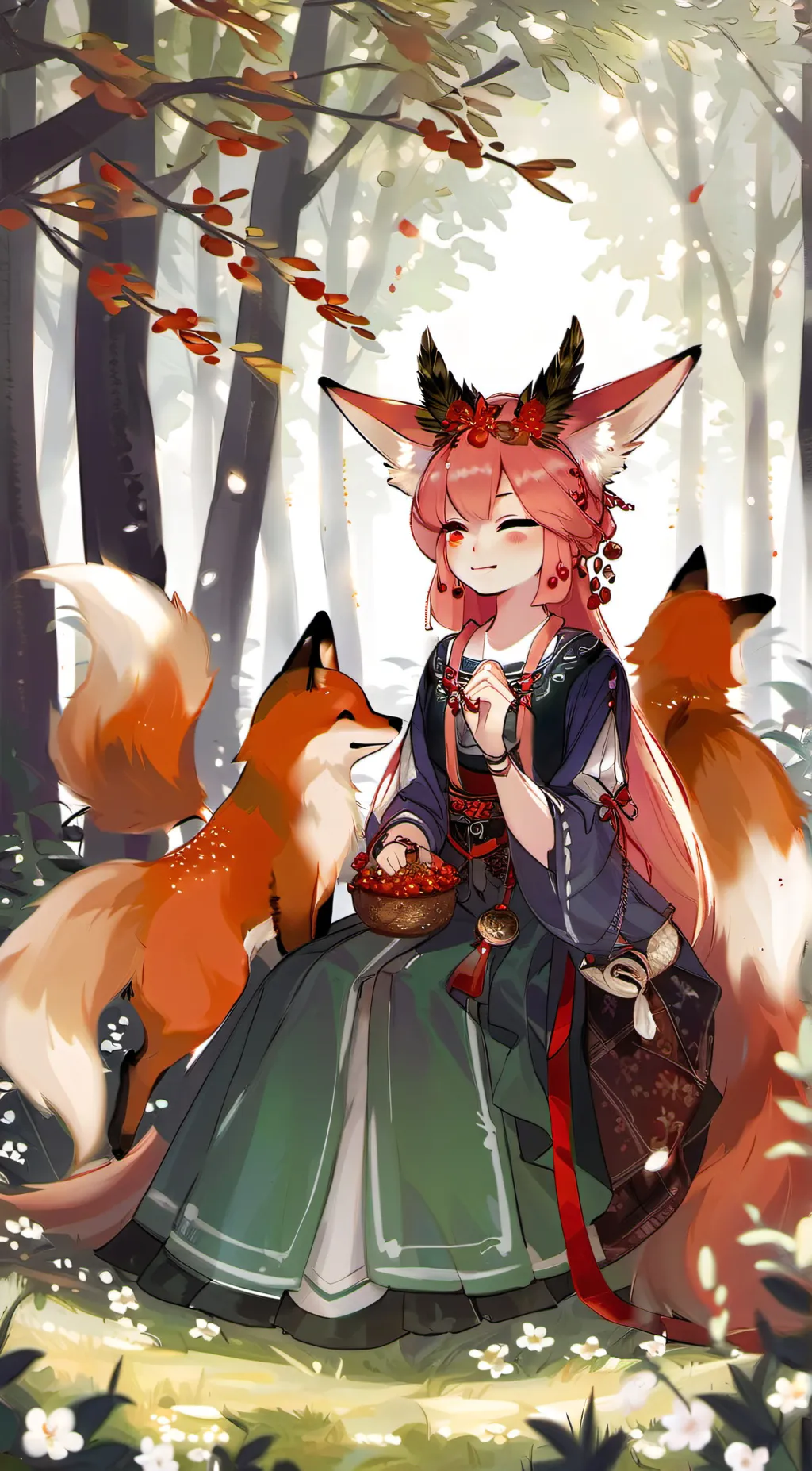 ai character: flame background