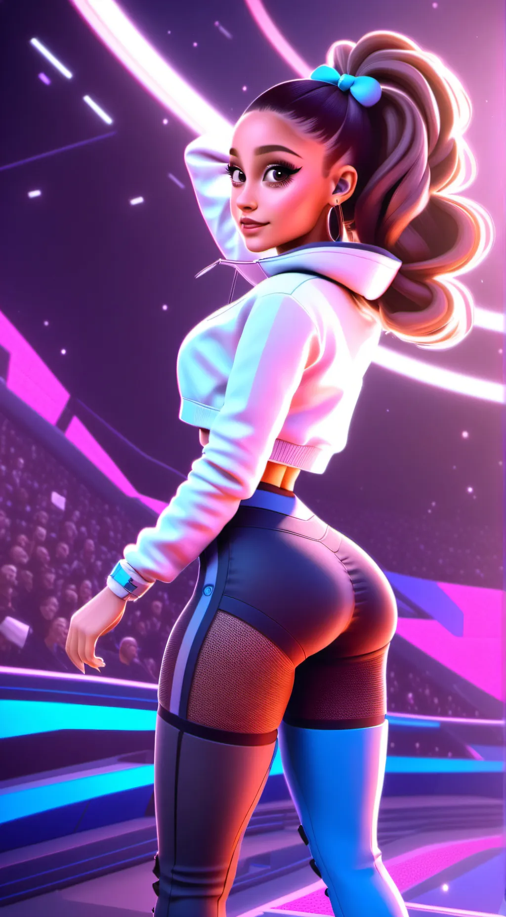 ai character: Ariana Grande background