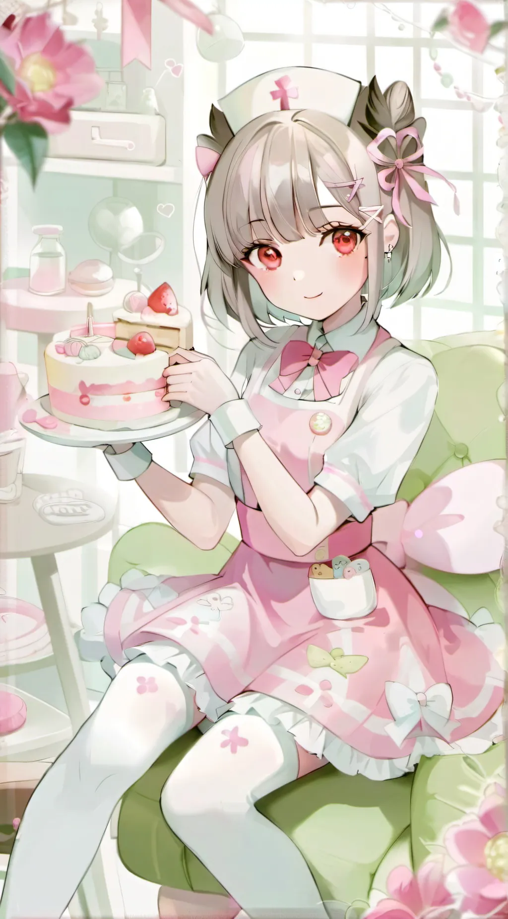 ai character: Violet background