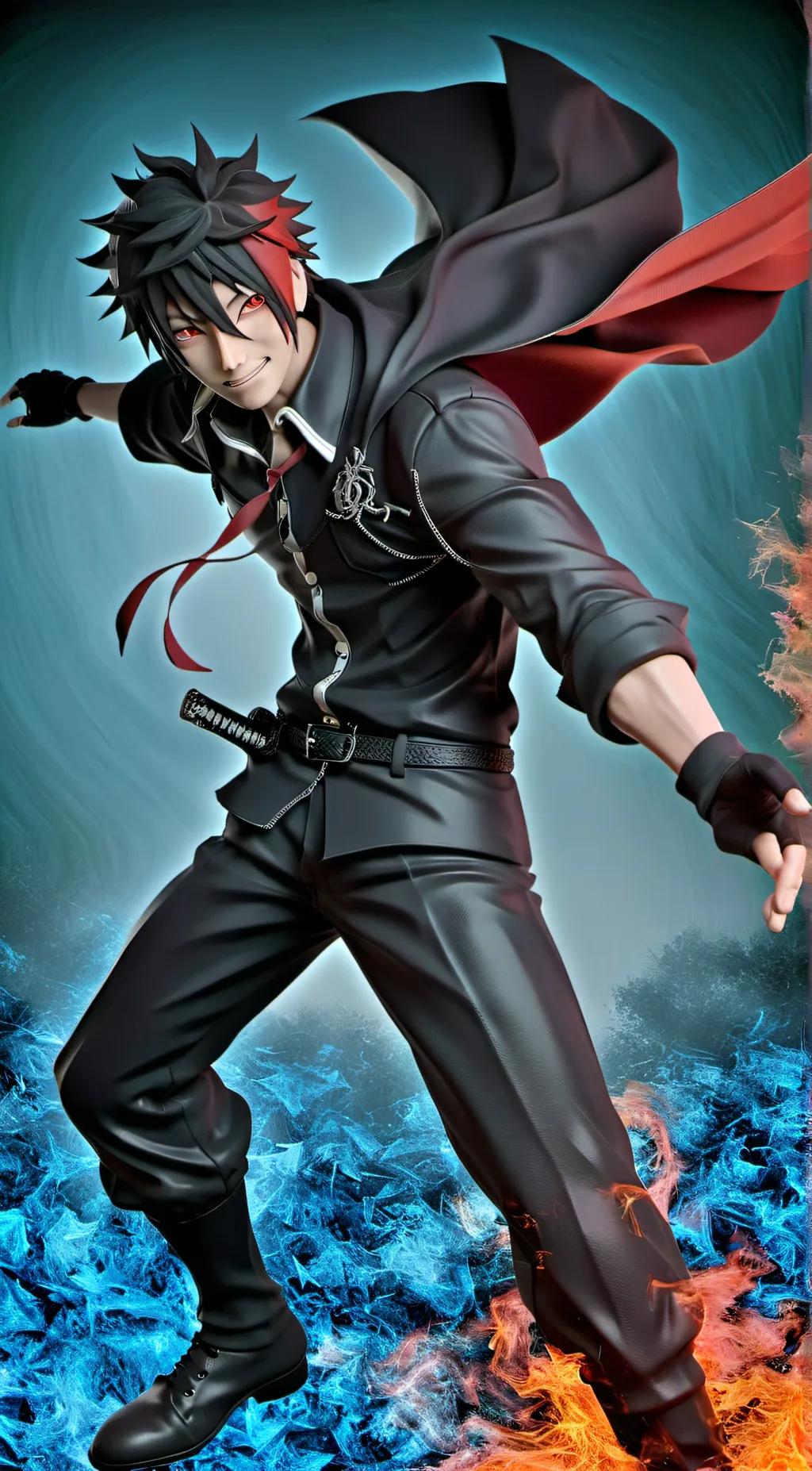 ai character: yandere Sasuke  background