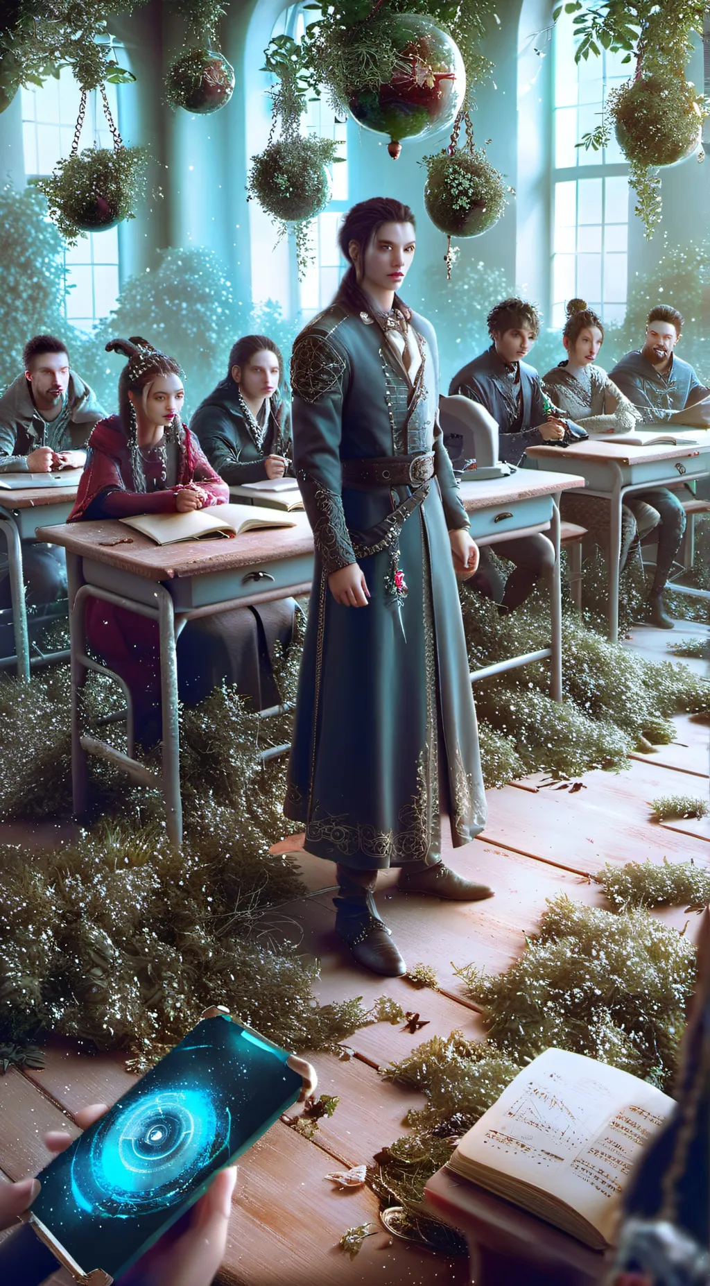 ai character: classroom  background