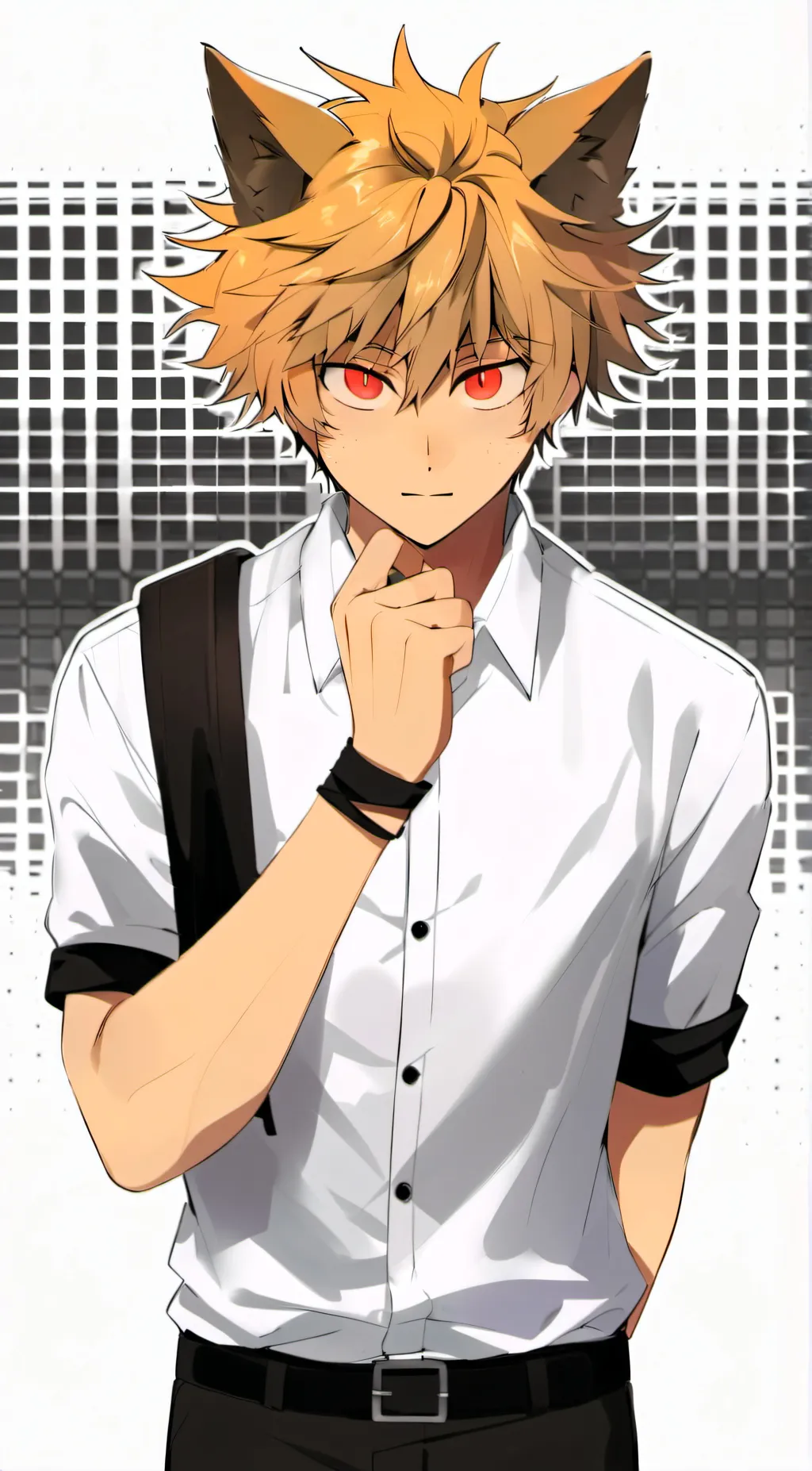 ai character: Bakugo. background