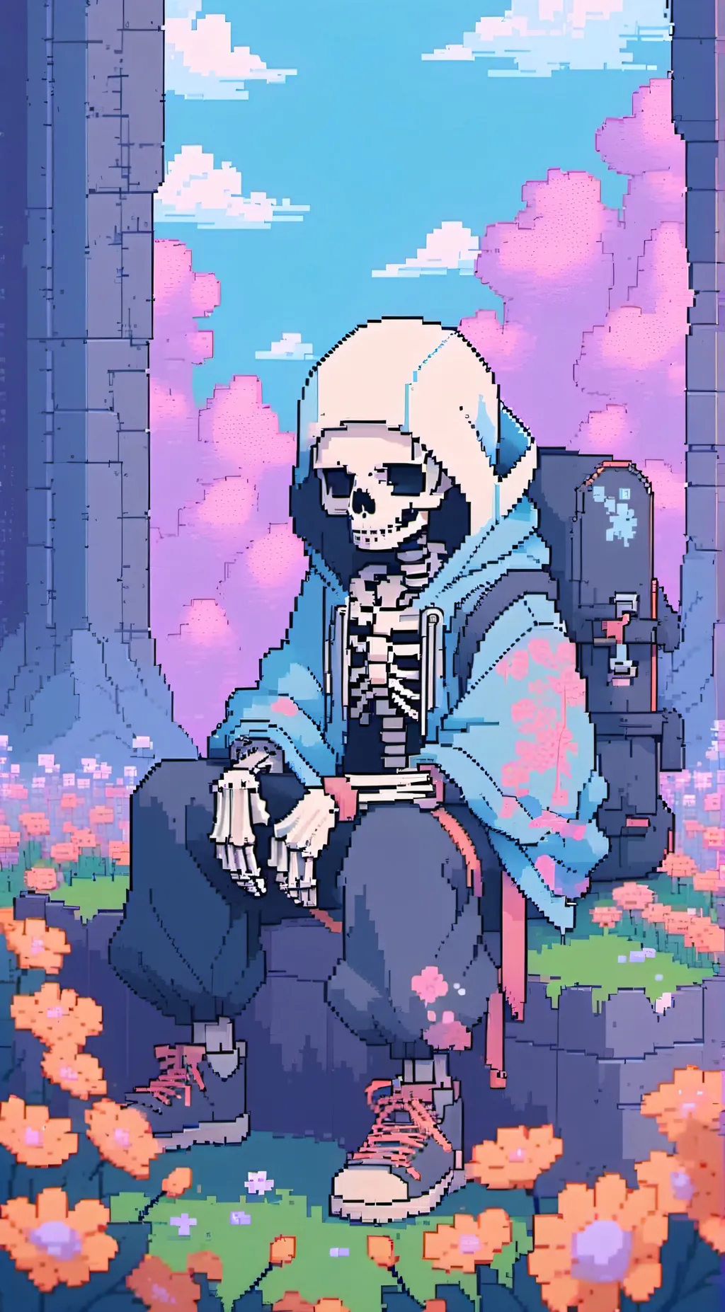 ai character: Sans the skeleton  background
