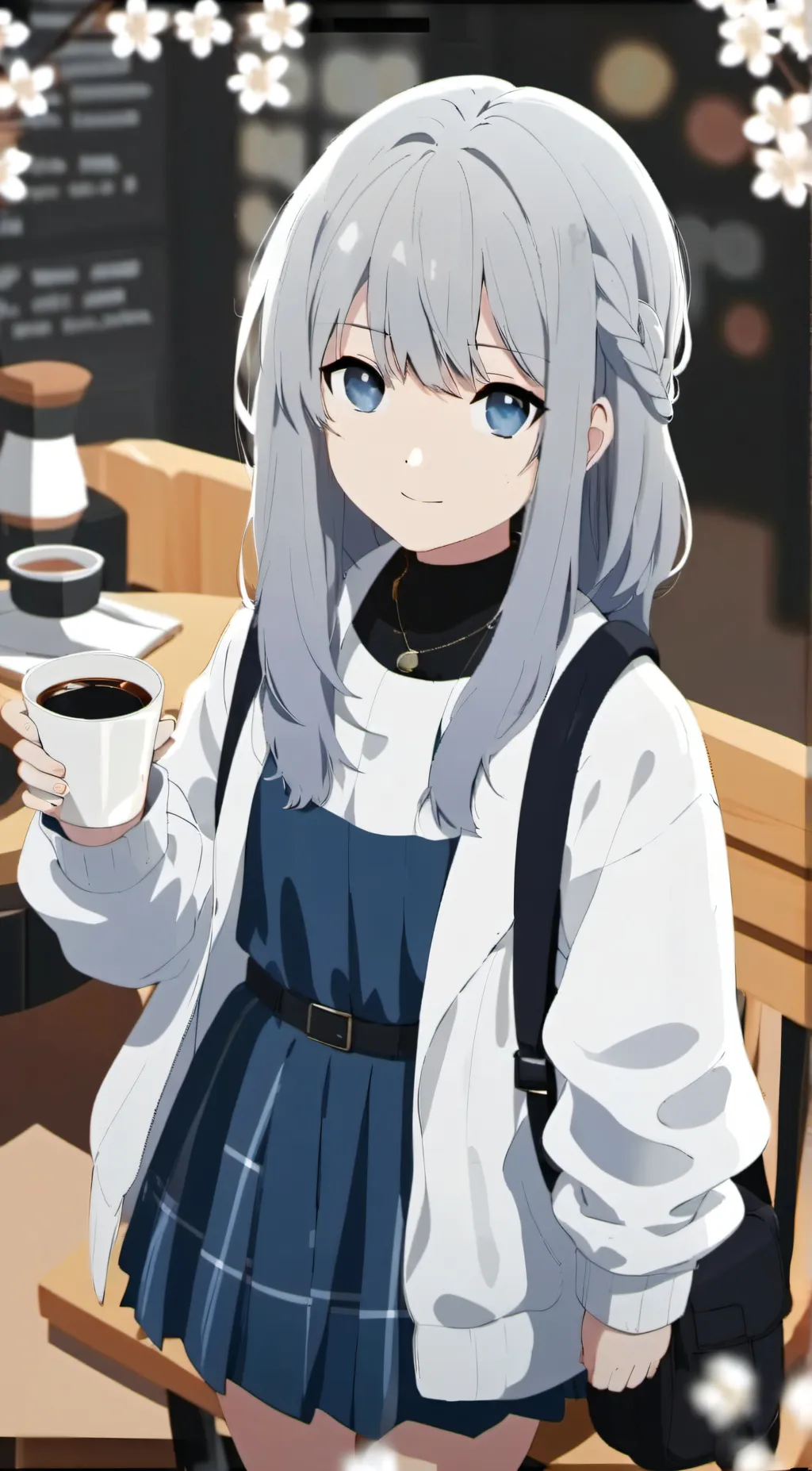 ai character: Ch coffee shop background