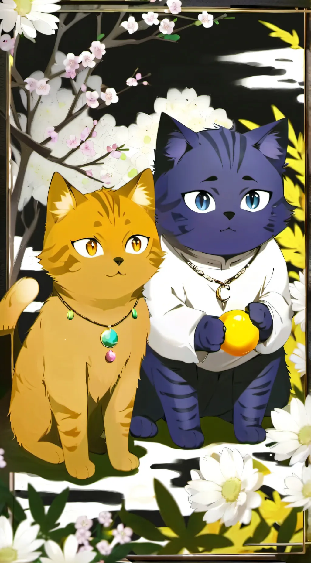 ai character: smiling critters background