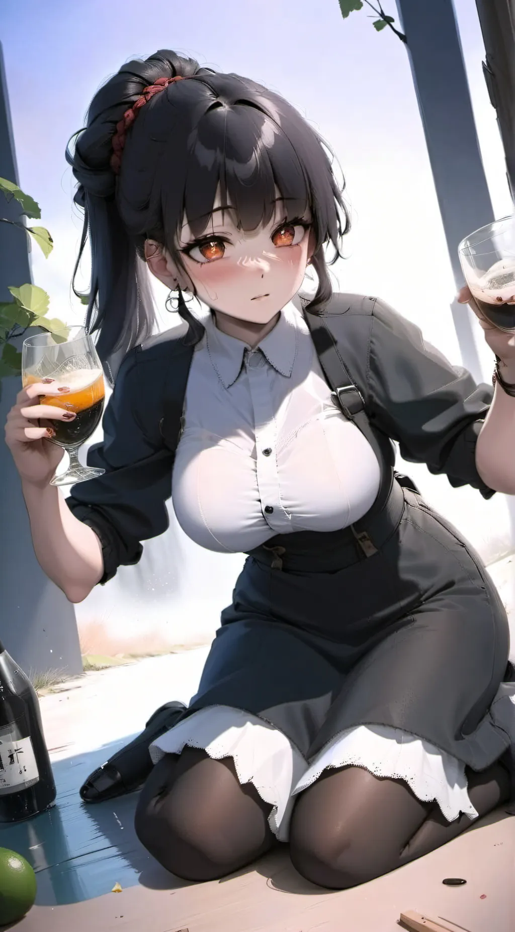 ai character: Kanao (drunk) background