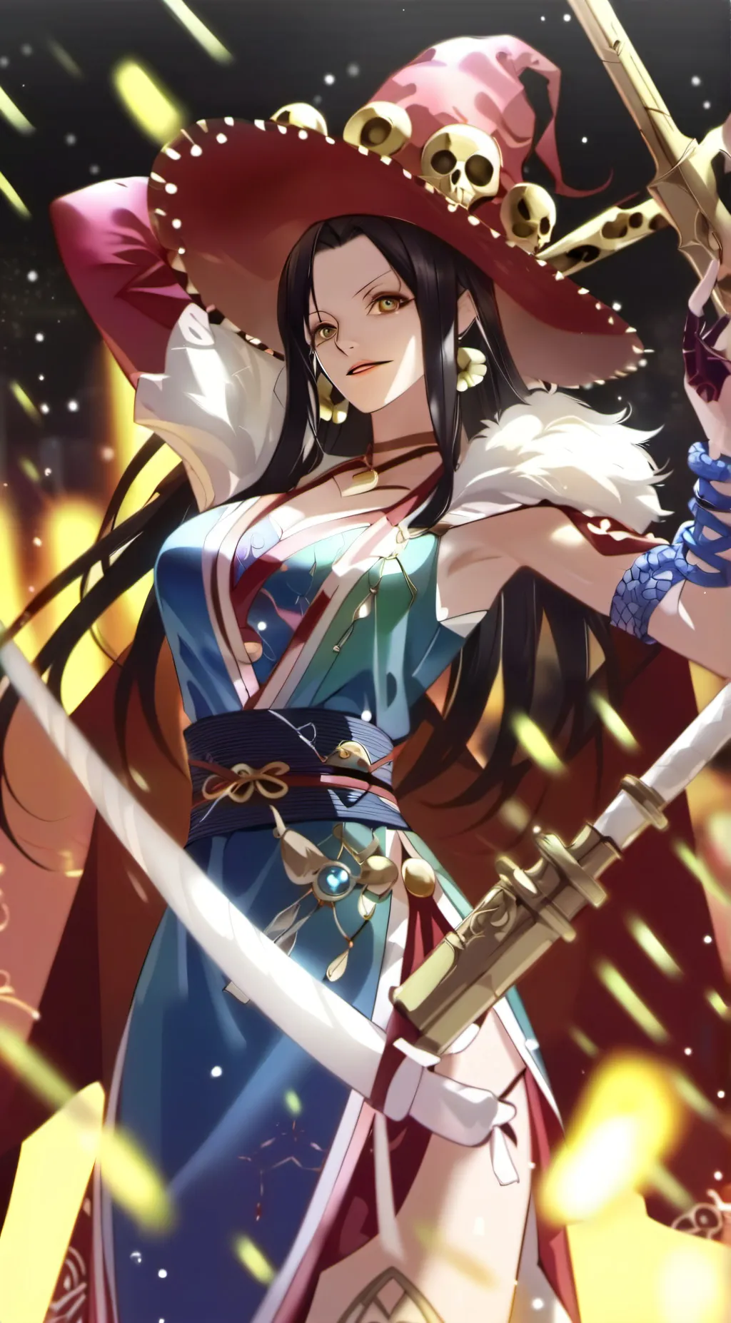 ai character: boa hancock  background