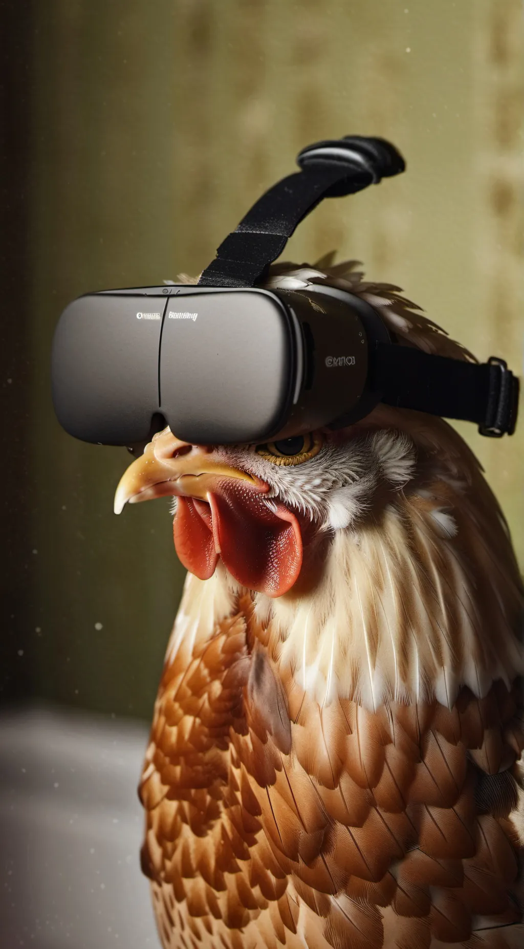 ai character: chicken in vr background