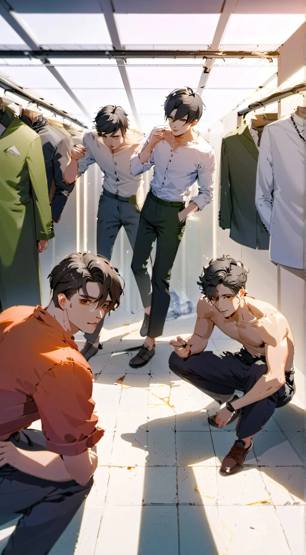 ai character: Ed,Jack,Jake,Chris background