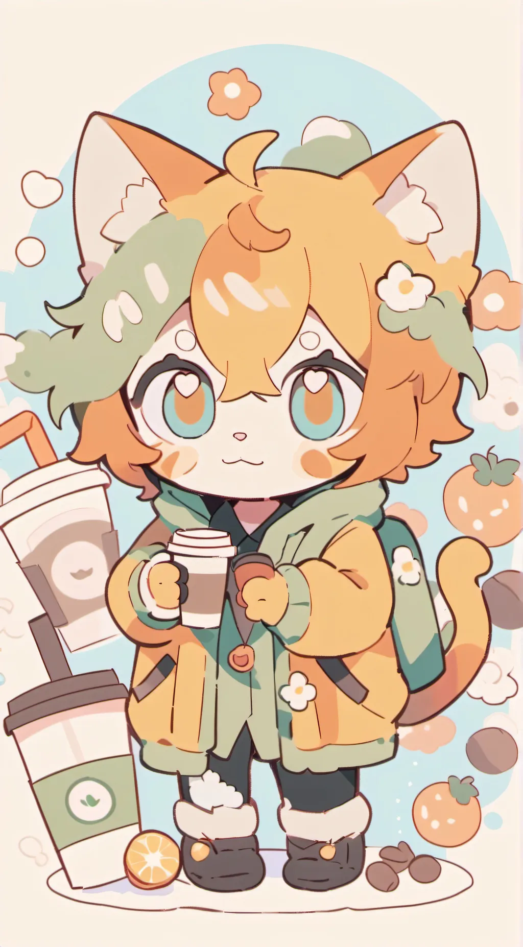 ai character: catfeine background