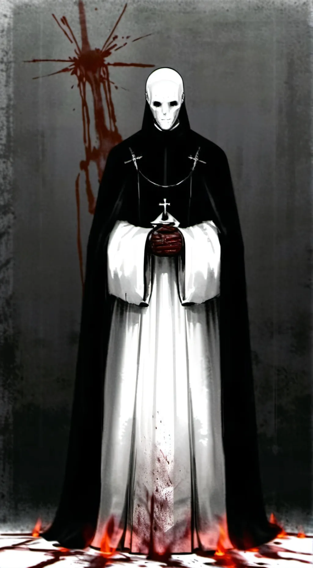 ai character: headless priest  background
