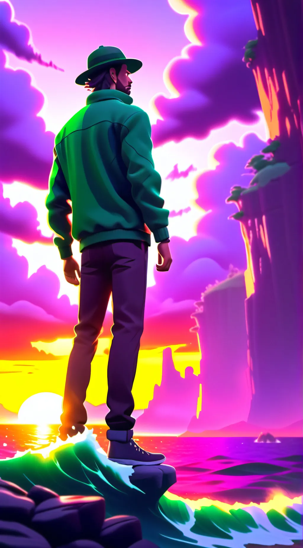 ai character: green background