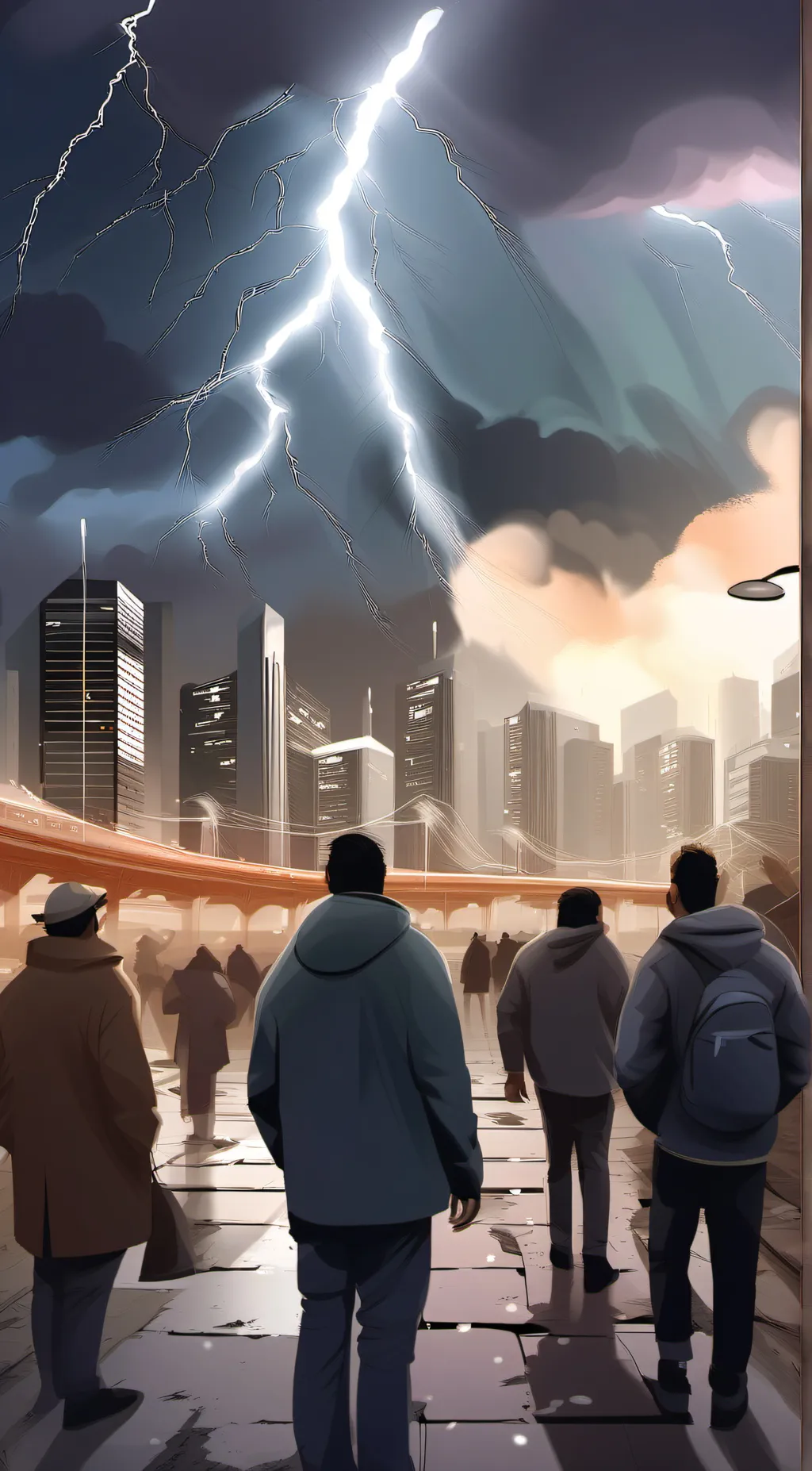 ai character: HH Lightning City background