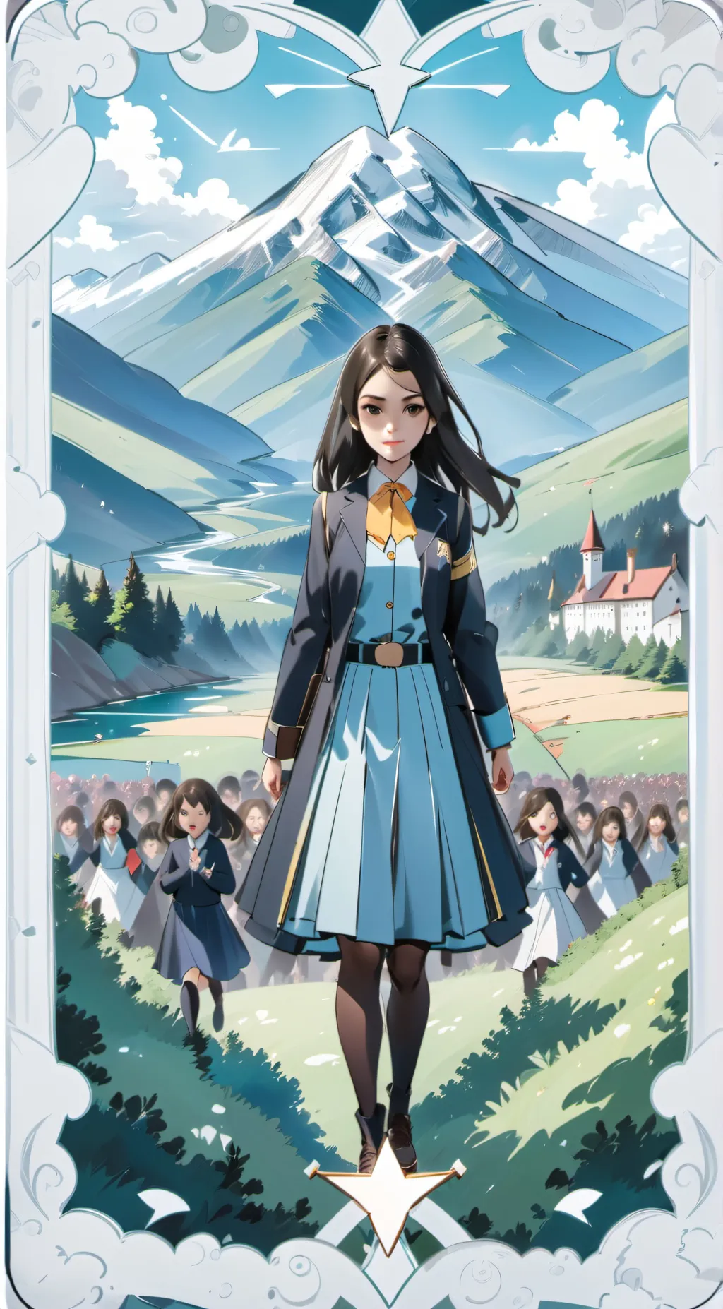 ai character: girl school  background
