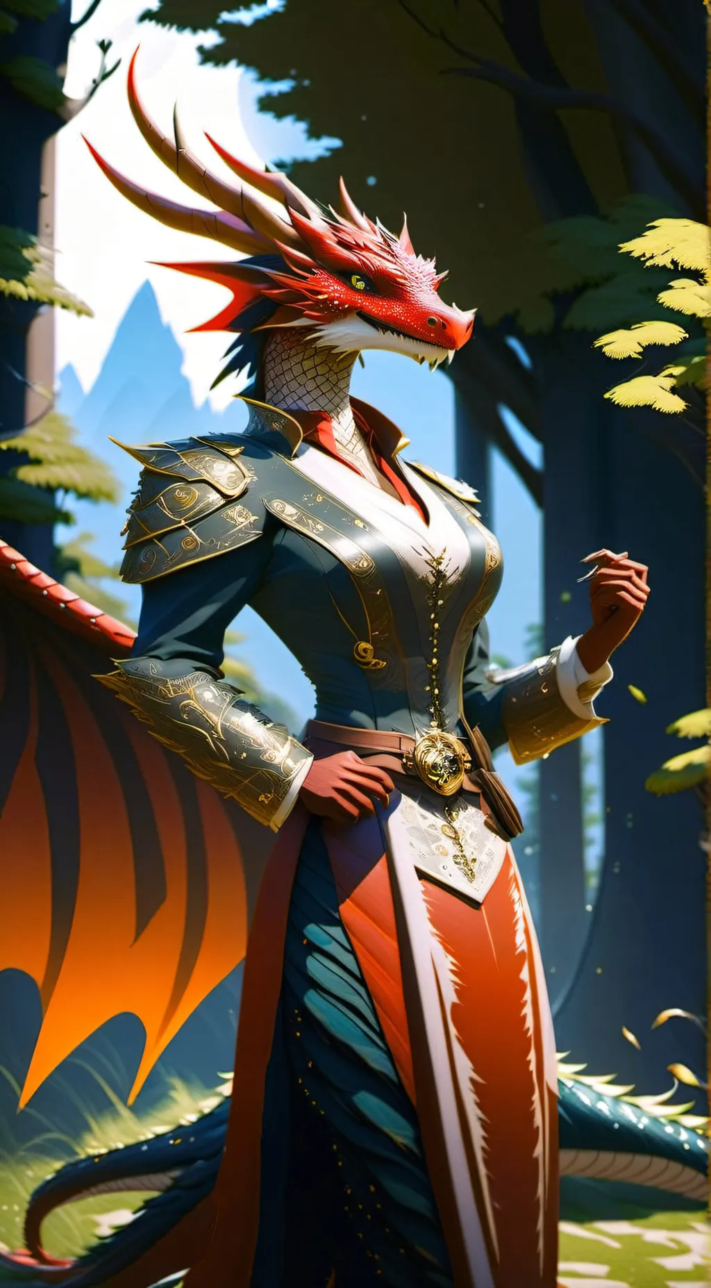 ai character: red background