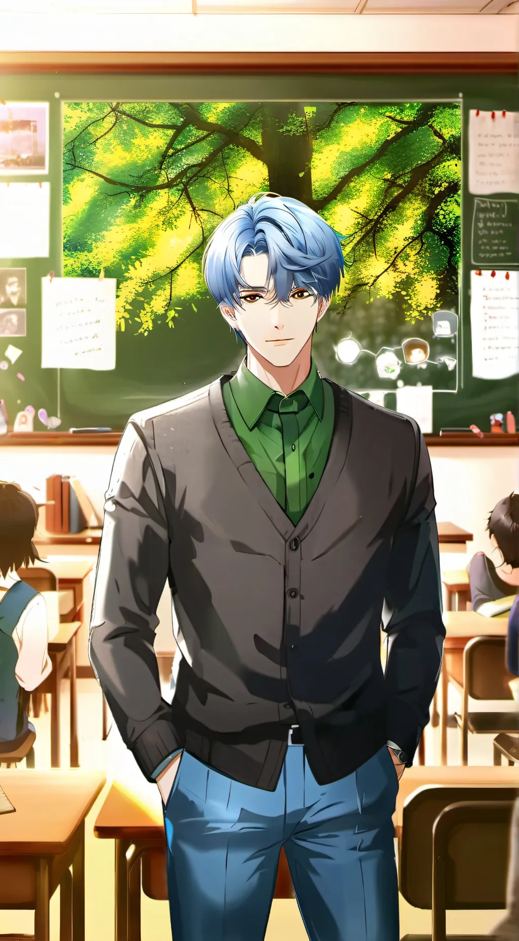 ai character: Baldi background