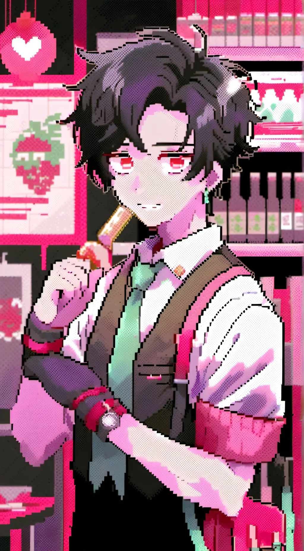 ai character: smile infection  background