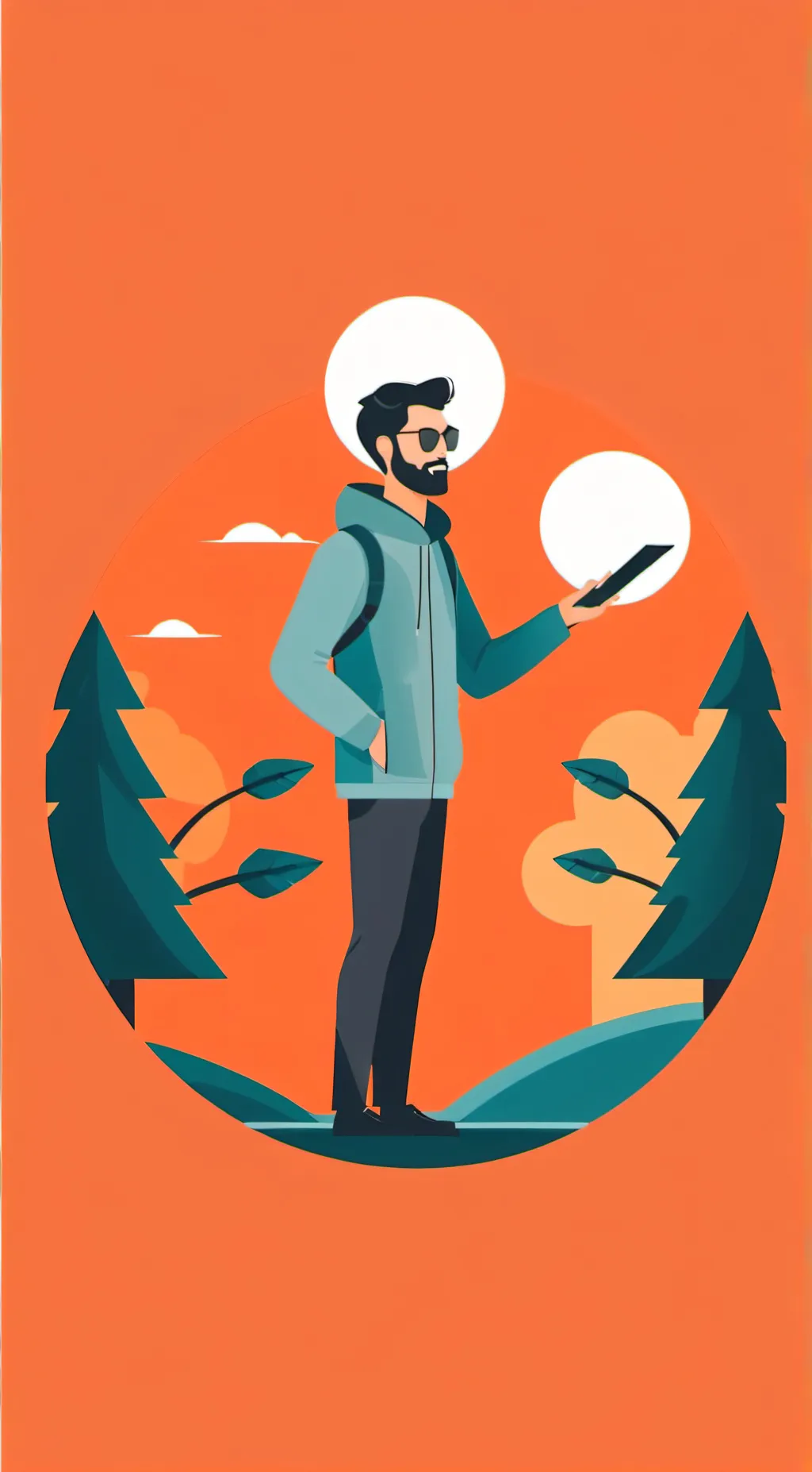 ai character: tree hugger  background