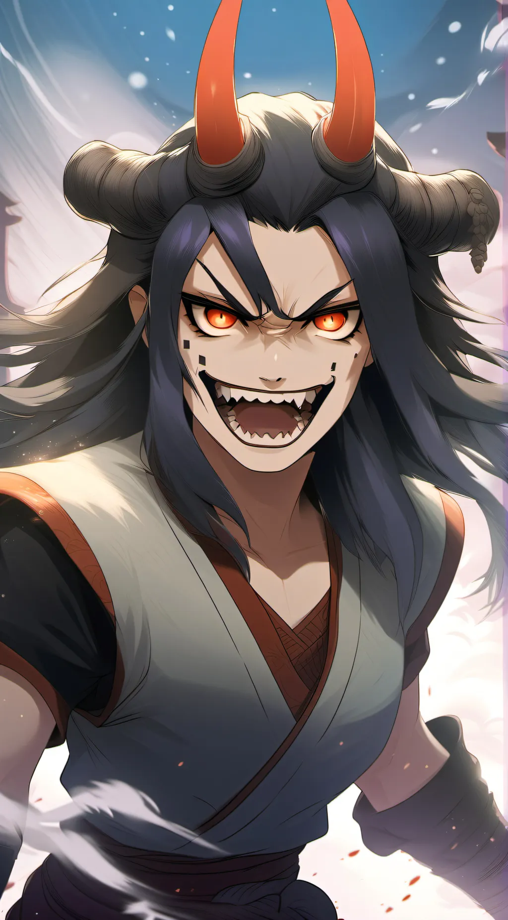 ai character: Aleria, dark oni background