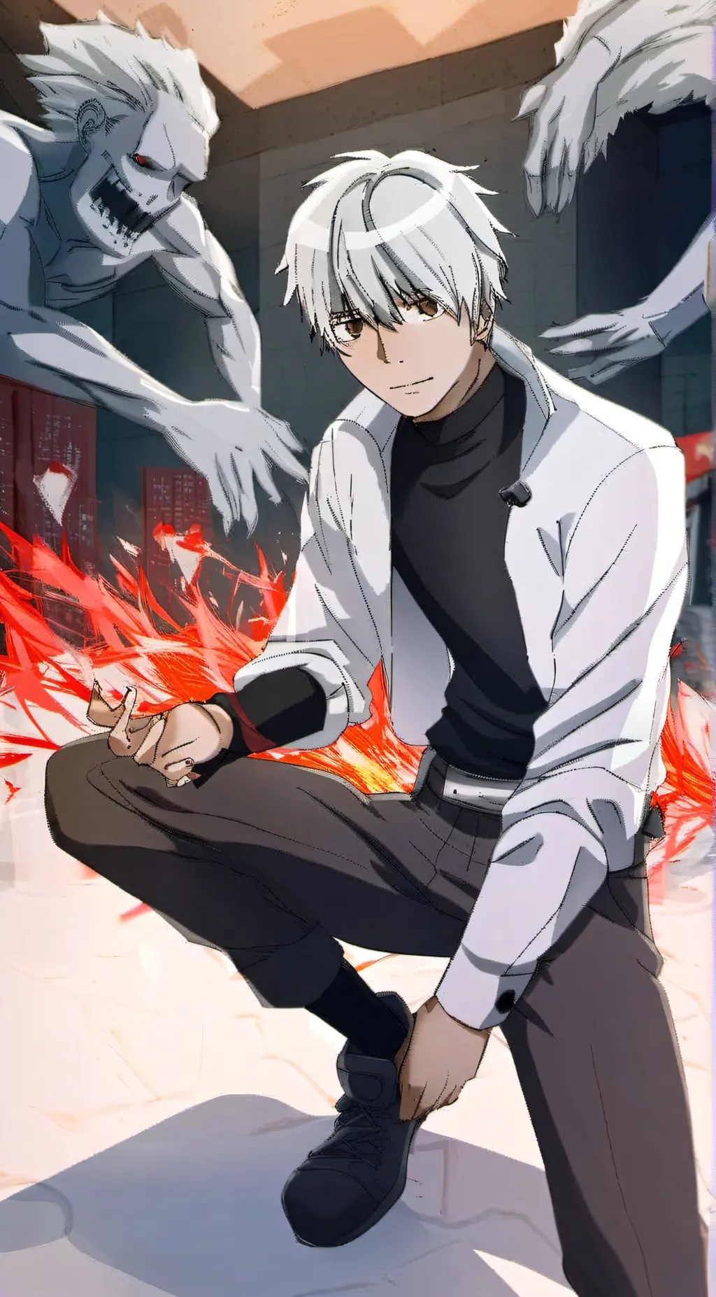 ai character: Ken kaneki background