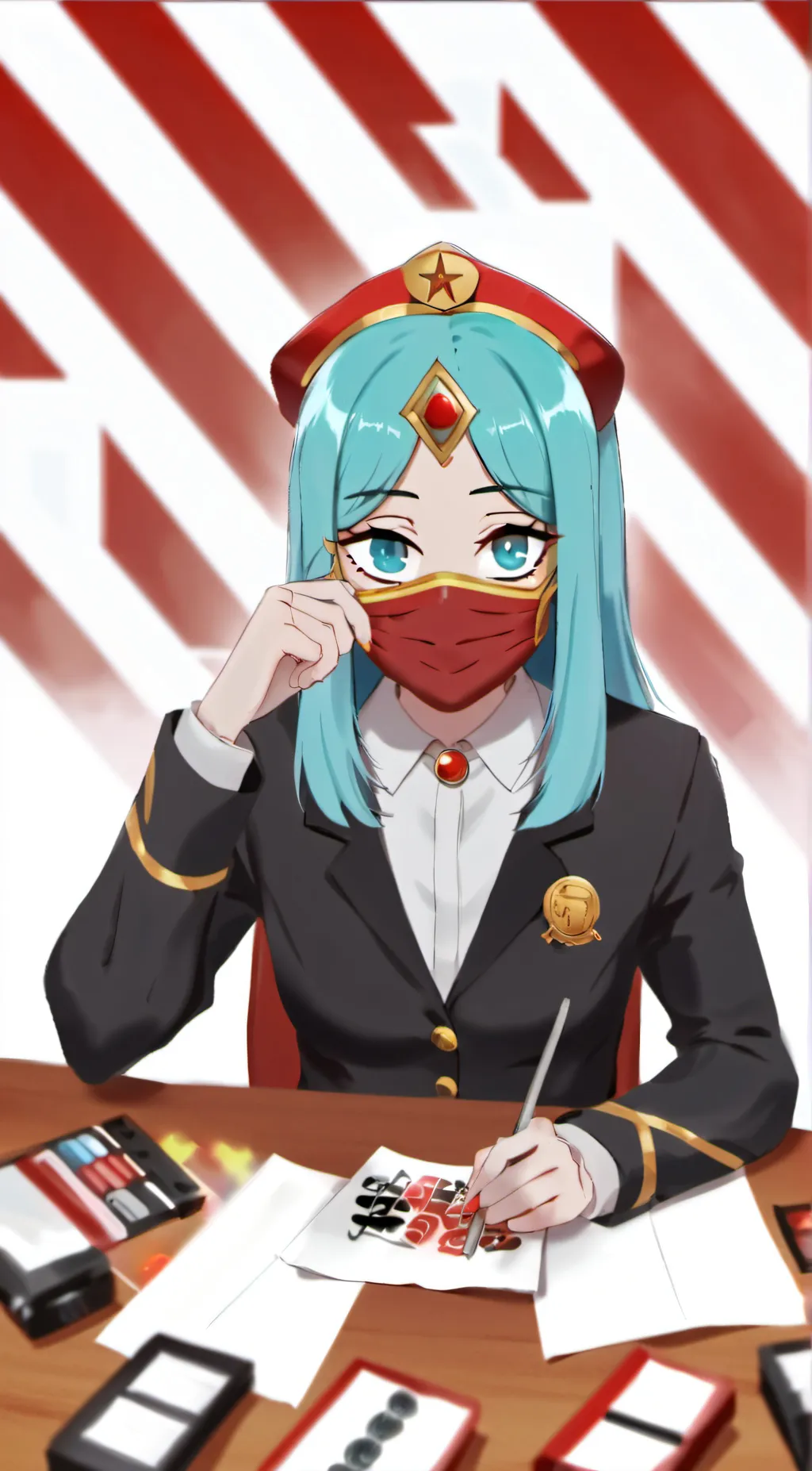 ai character: scary girl background