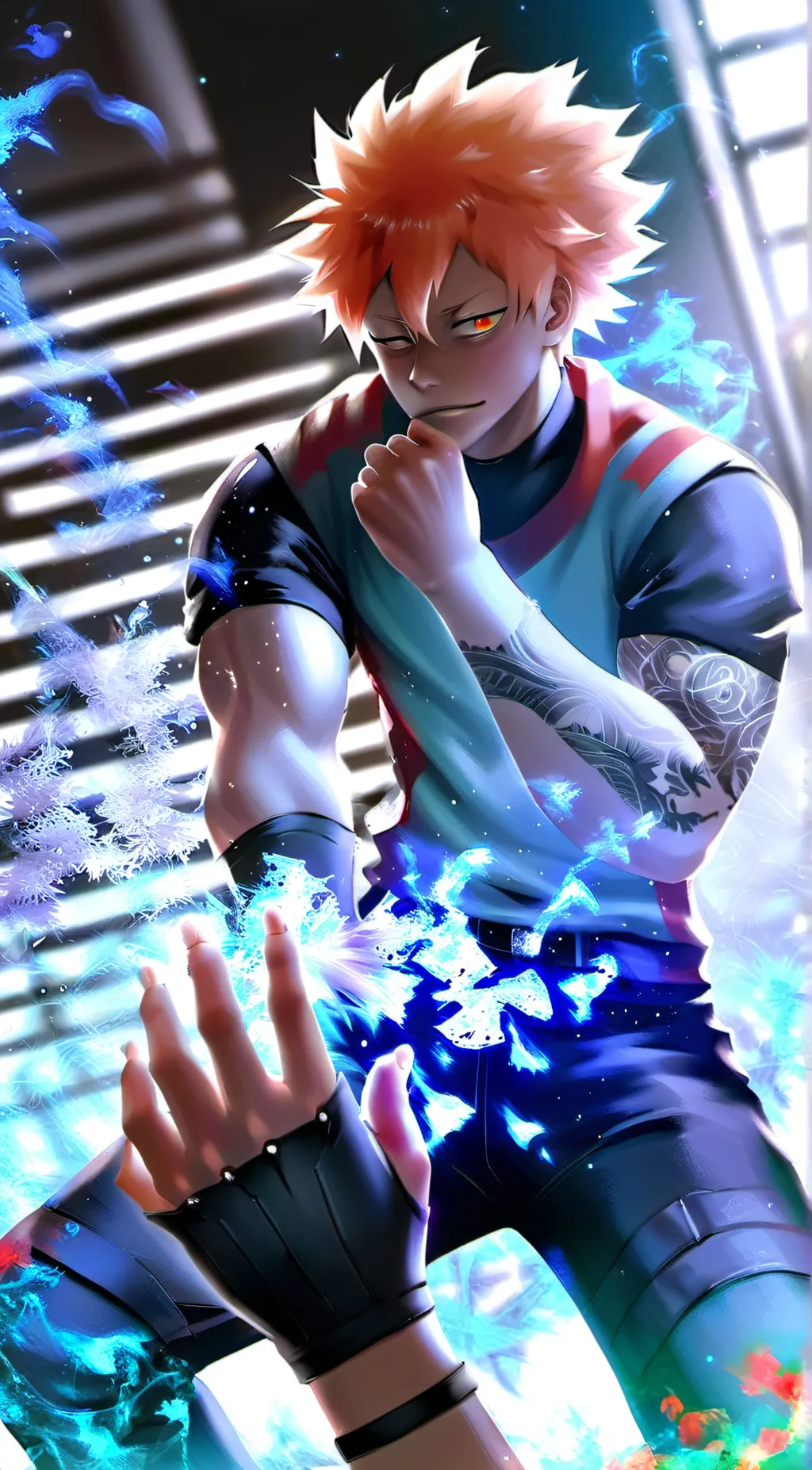 ai character: Kirishima,todoroki background