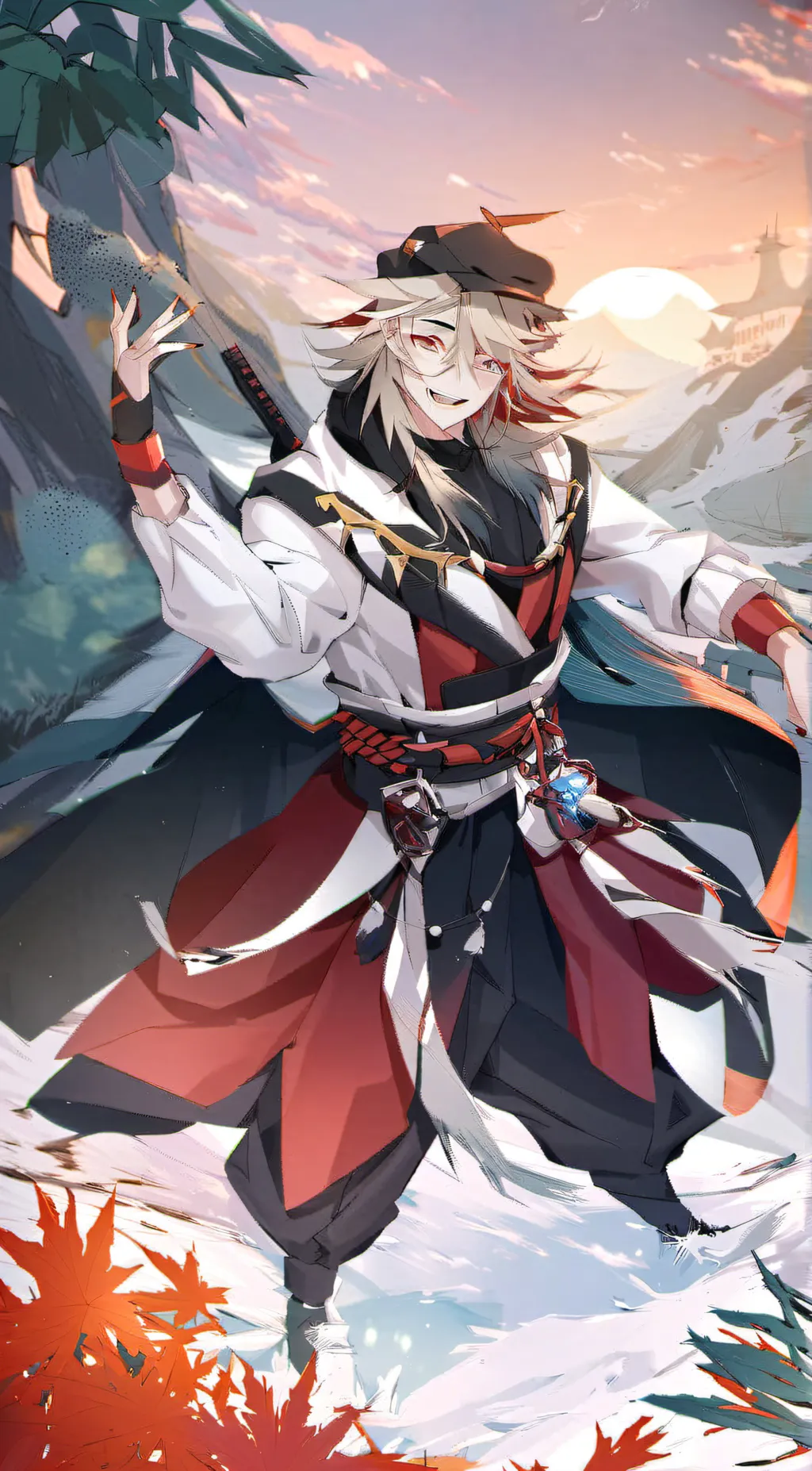 ai character: akaza x douma  background