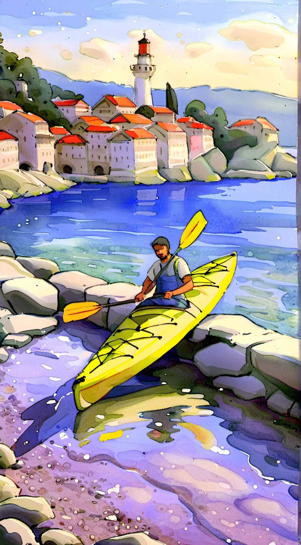 ai character: hh beach background