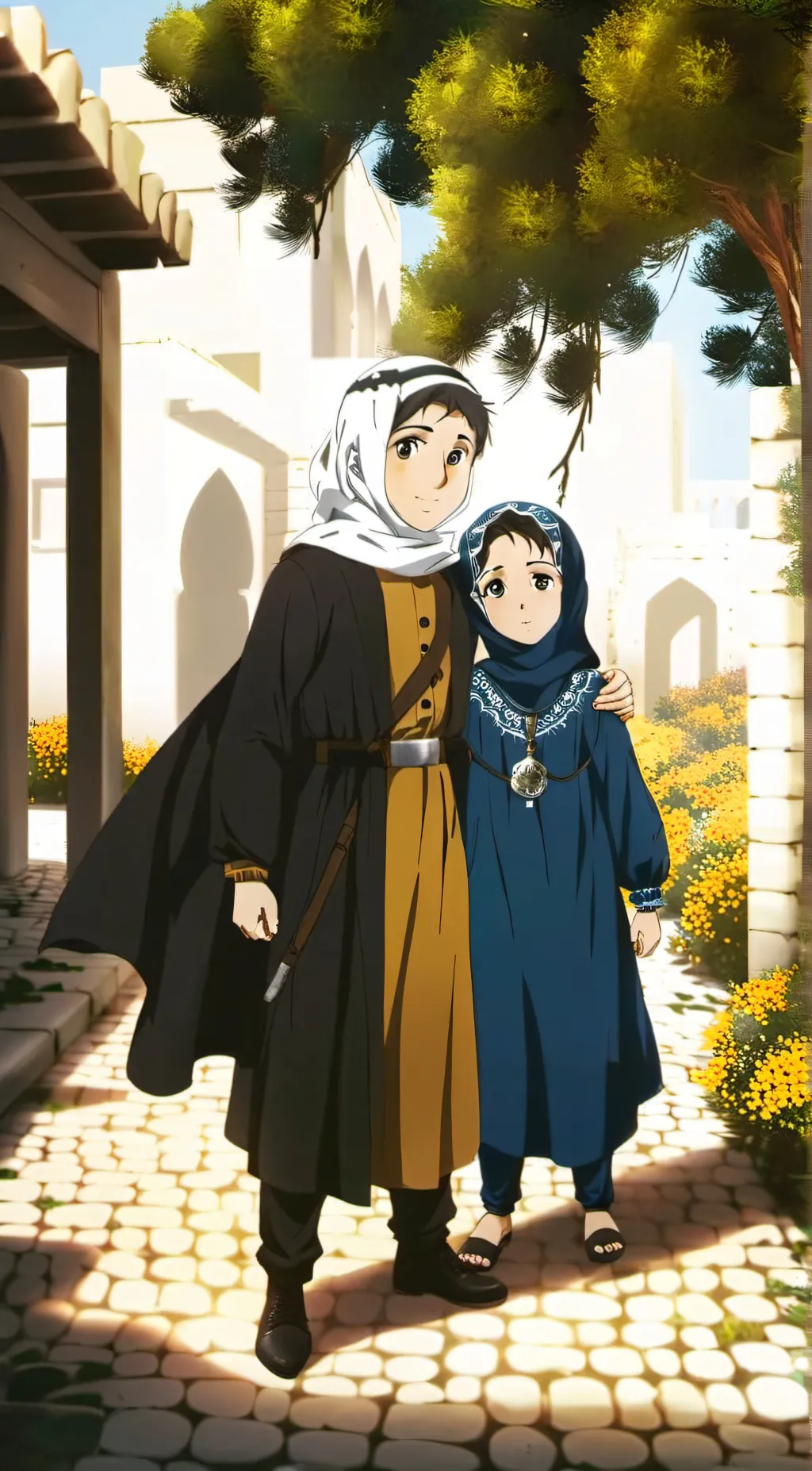 ai character: palestine siblings background