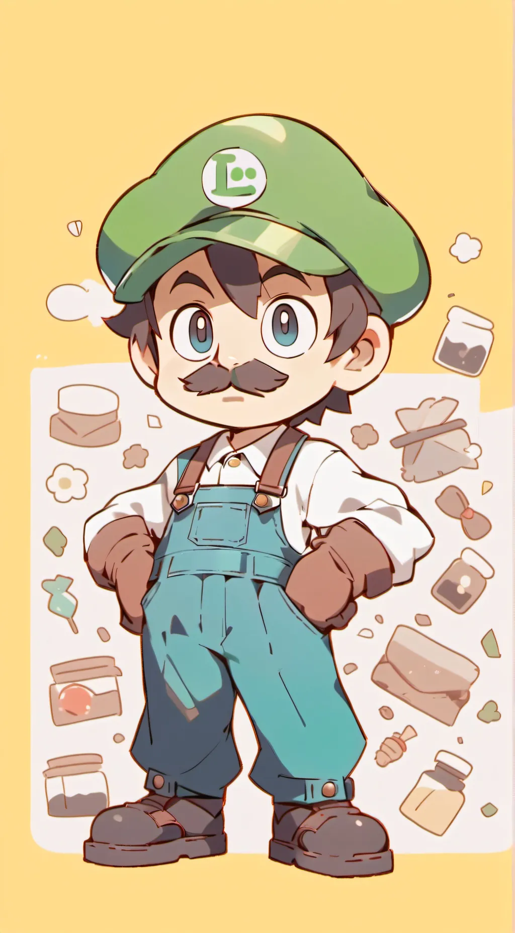 ai character: Luigi  background