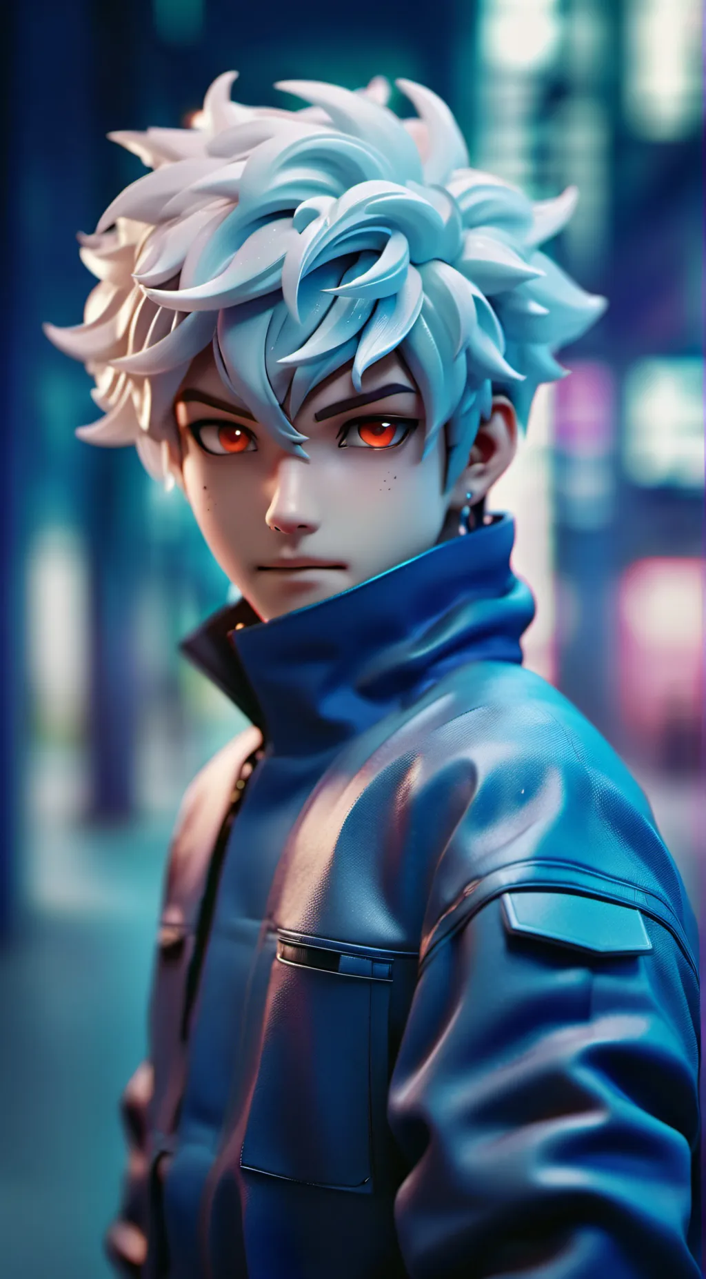 ai character: NEON. BOY background