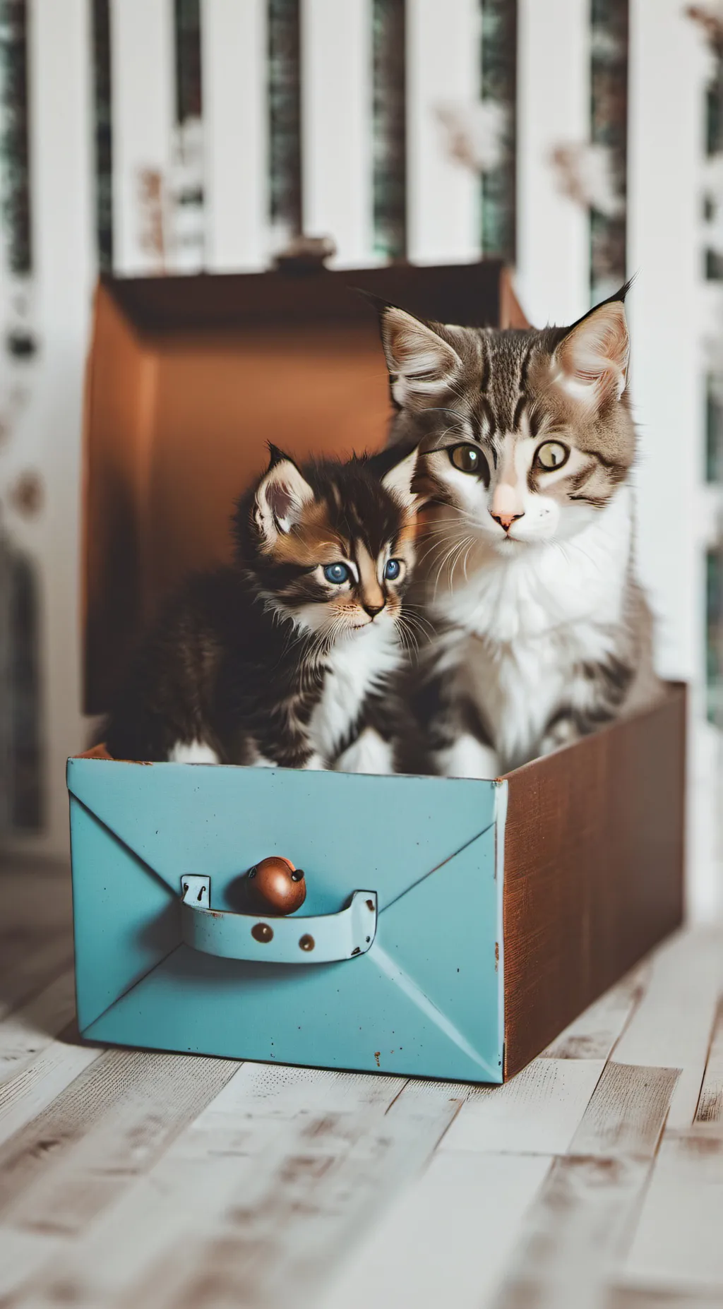 ai character: Mama + cat background