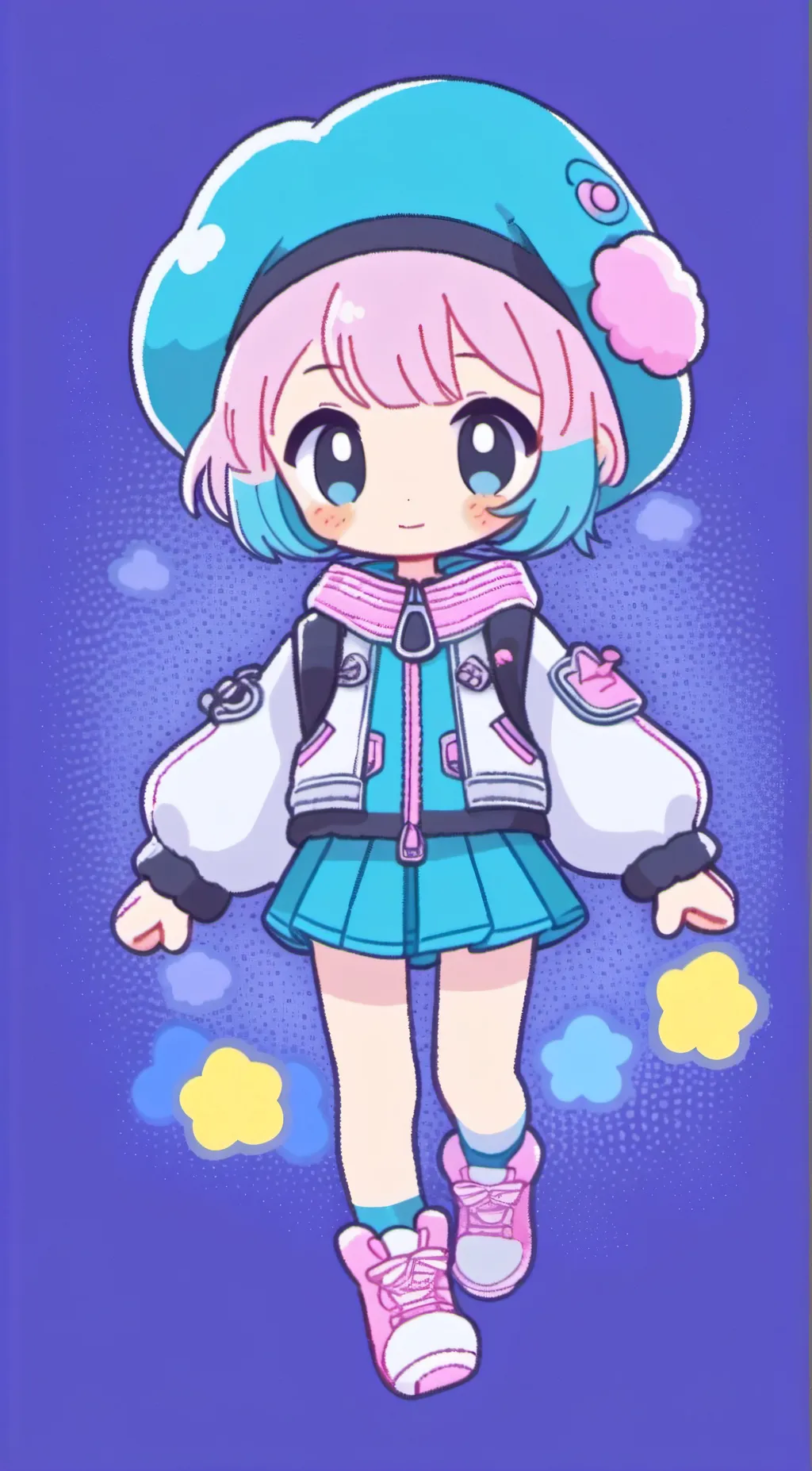 ai character: Aqua background