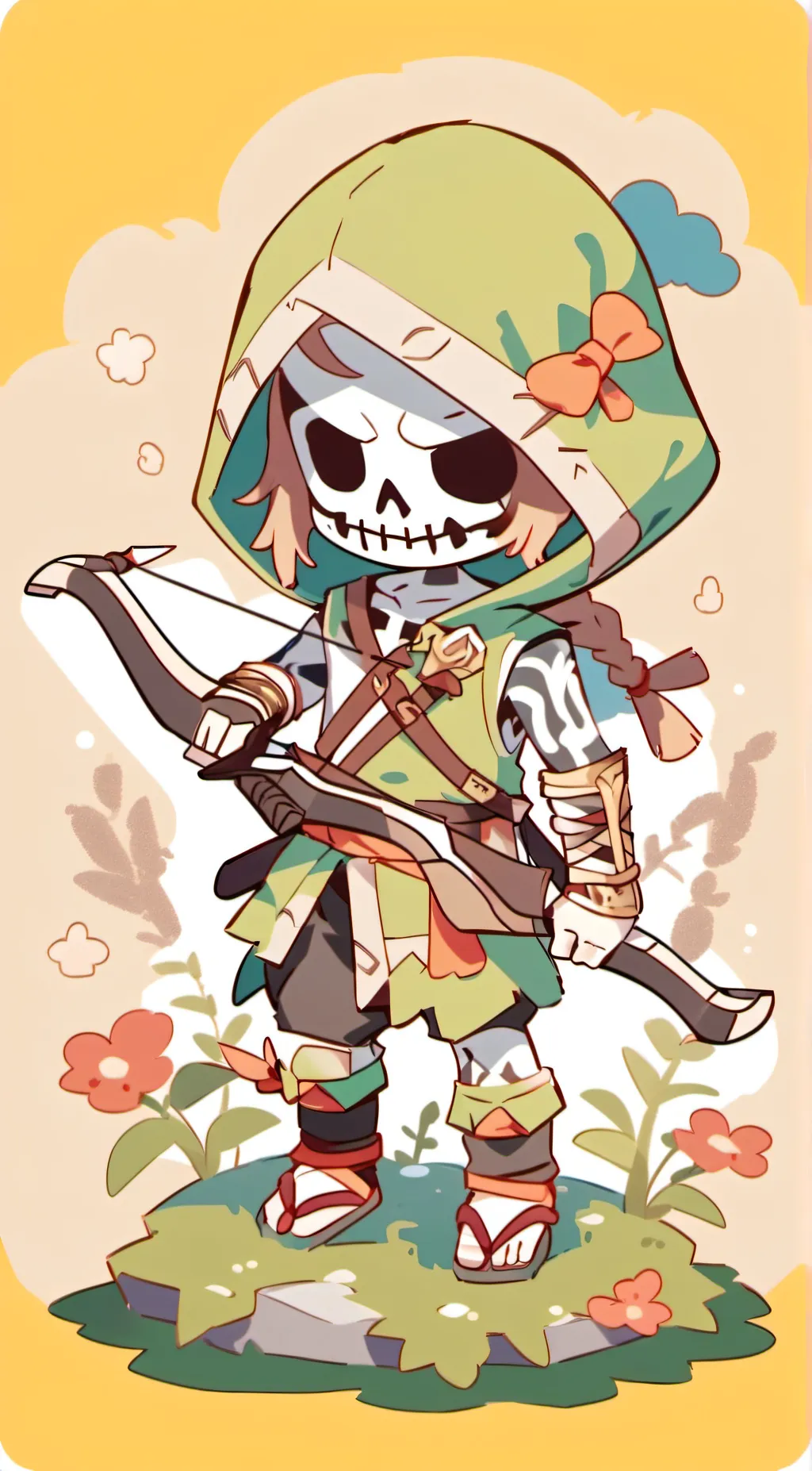 ai character: Skeleton  background