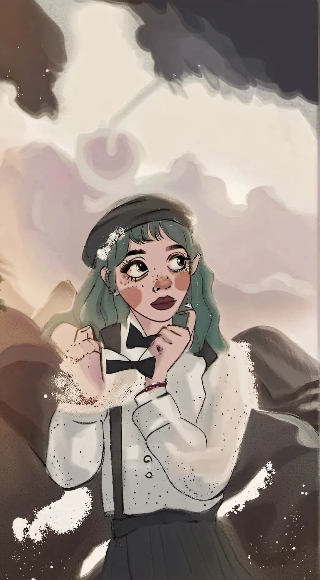 ai character: Melanie martinez  background