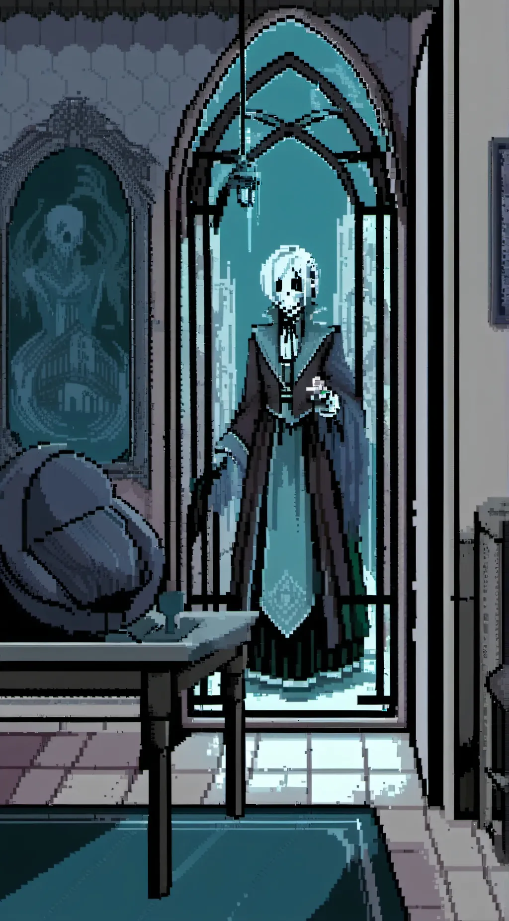 ai character: Spookies mansion background