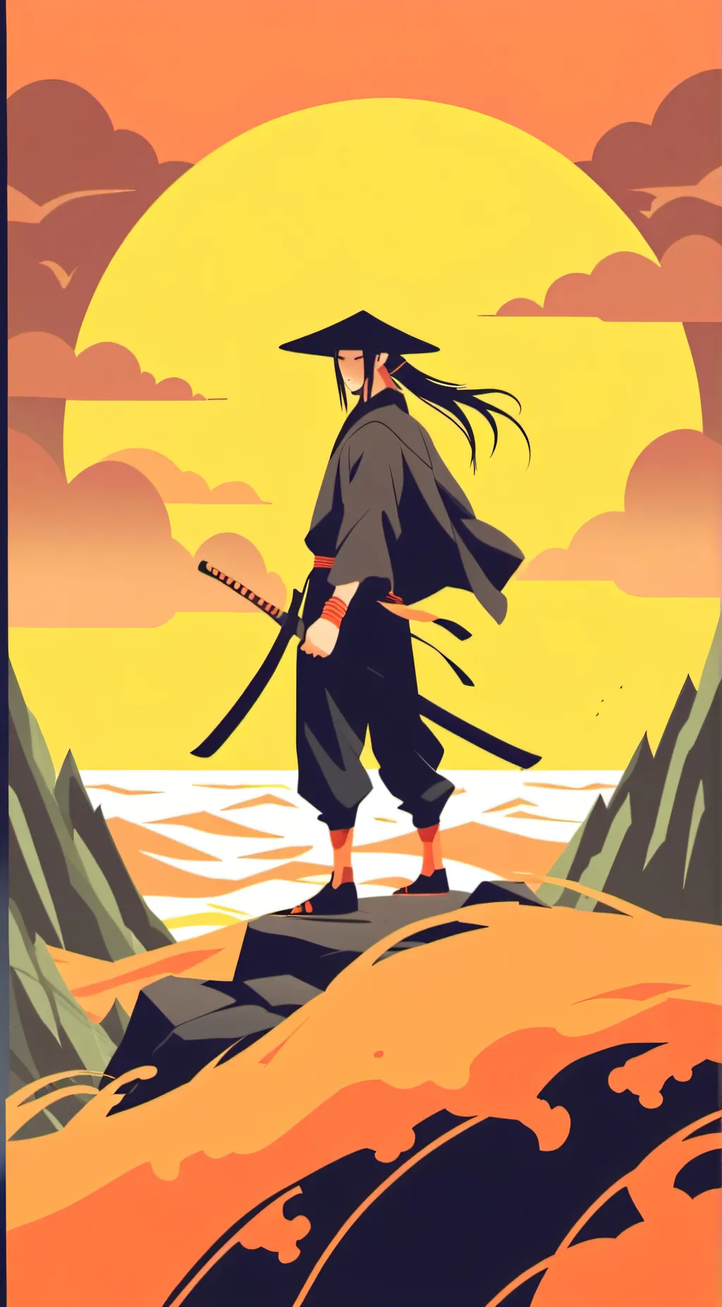 ai character: Samurai background