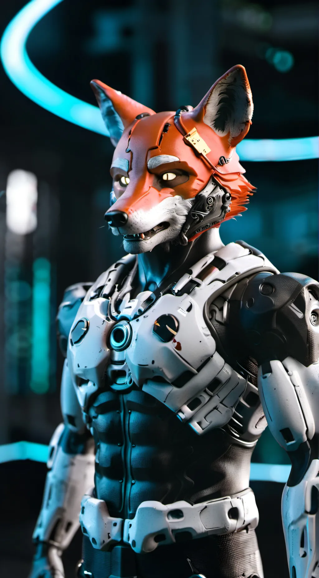ai character: real whithered fox background