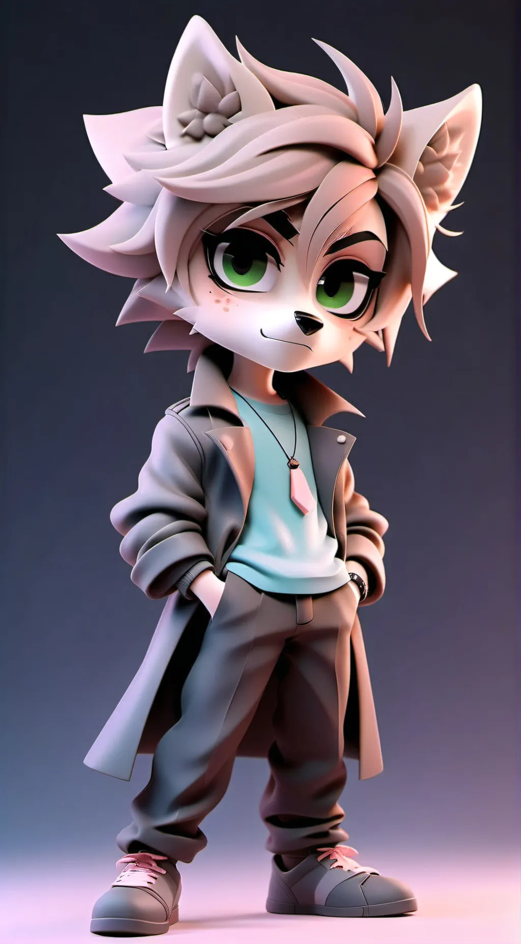 ai character: lone wolf girl background